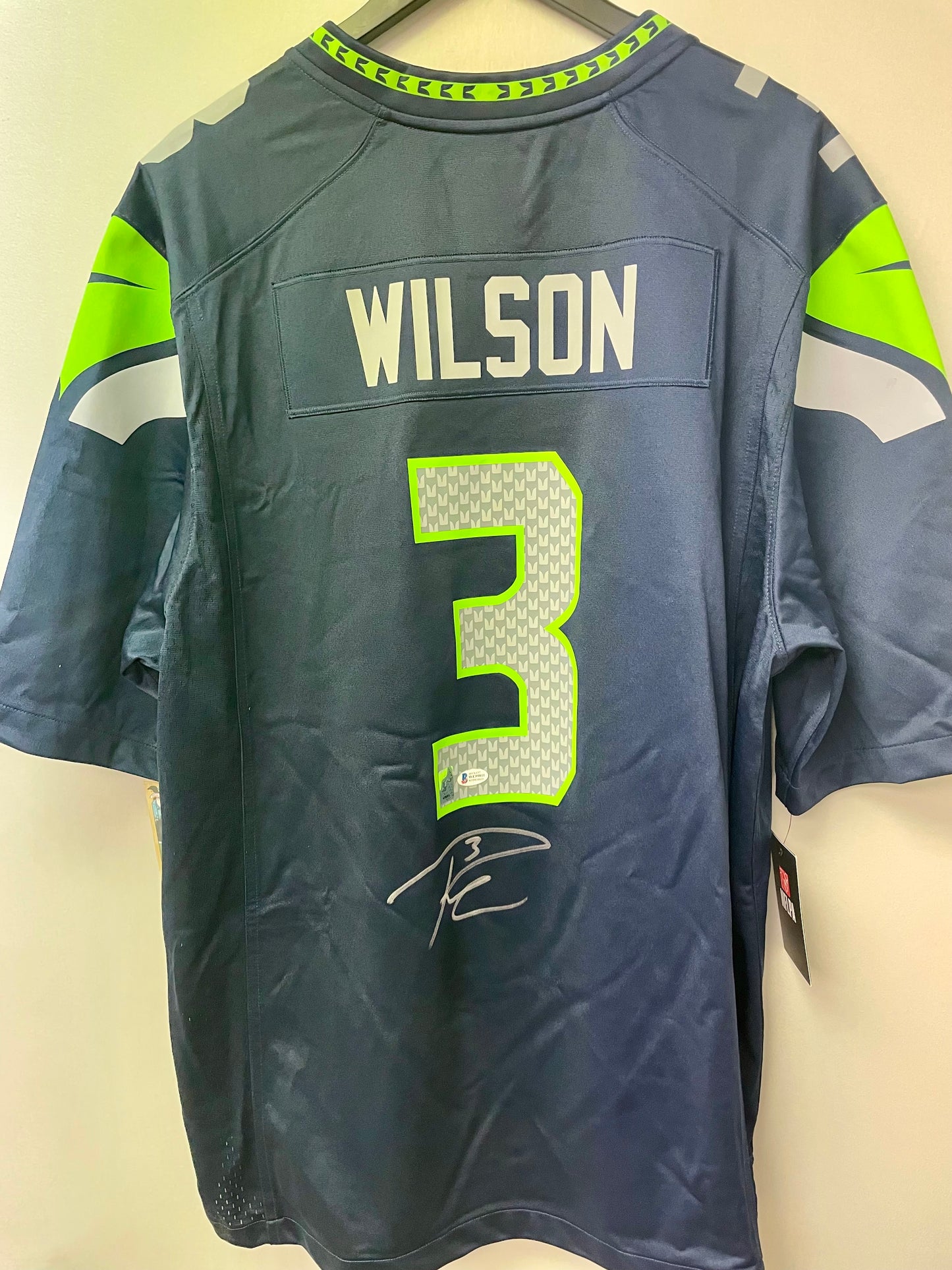 Russell Wilson Seattle Seahawks Autographed Authentic Football Jersey
