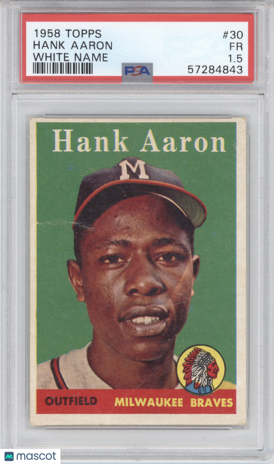 1958 Topps Hank Aaron #30 White Name PSA 1.5