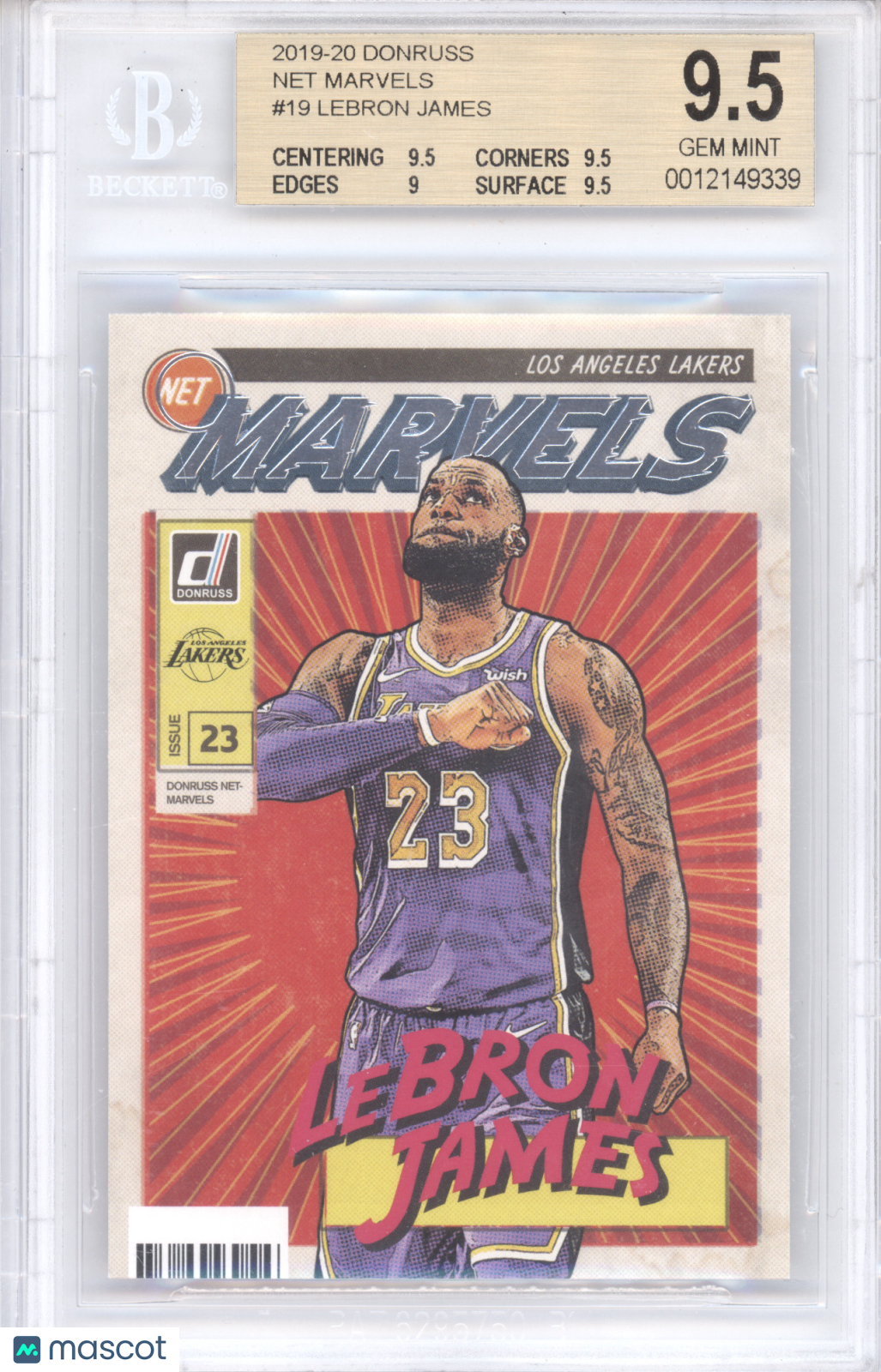 2019 Donruss Net Marvels LeBron James #19 BGS 9.5