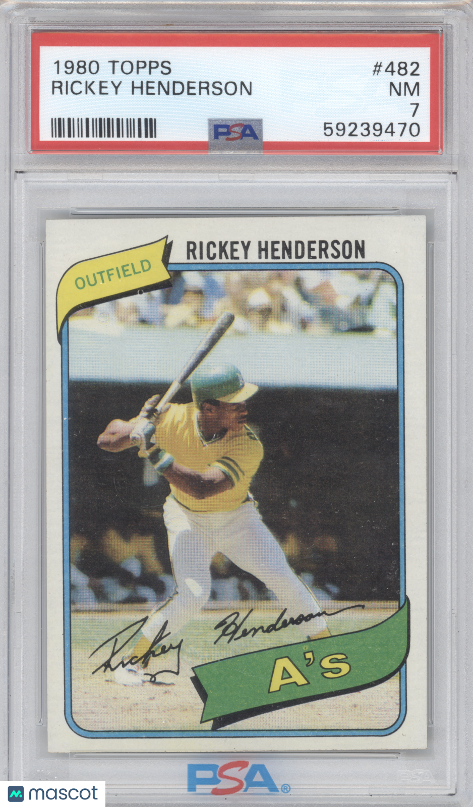 1980 Topps Rickey Henderson #482 RC PSA 7