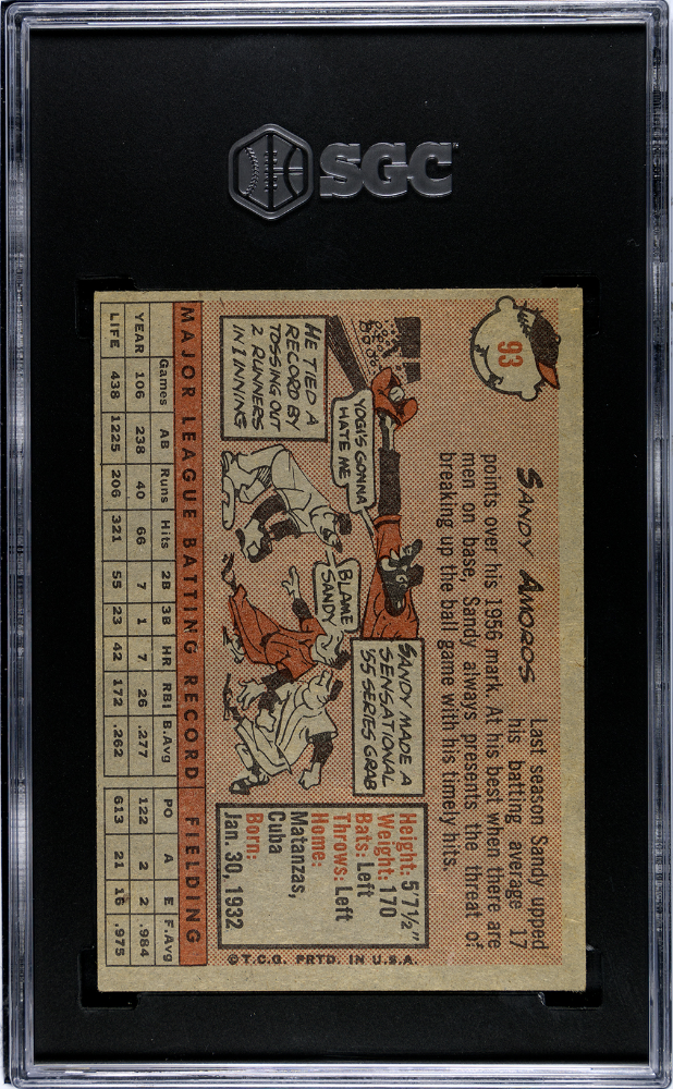 1958 Topps Sandy Amoros #93 SGC 5