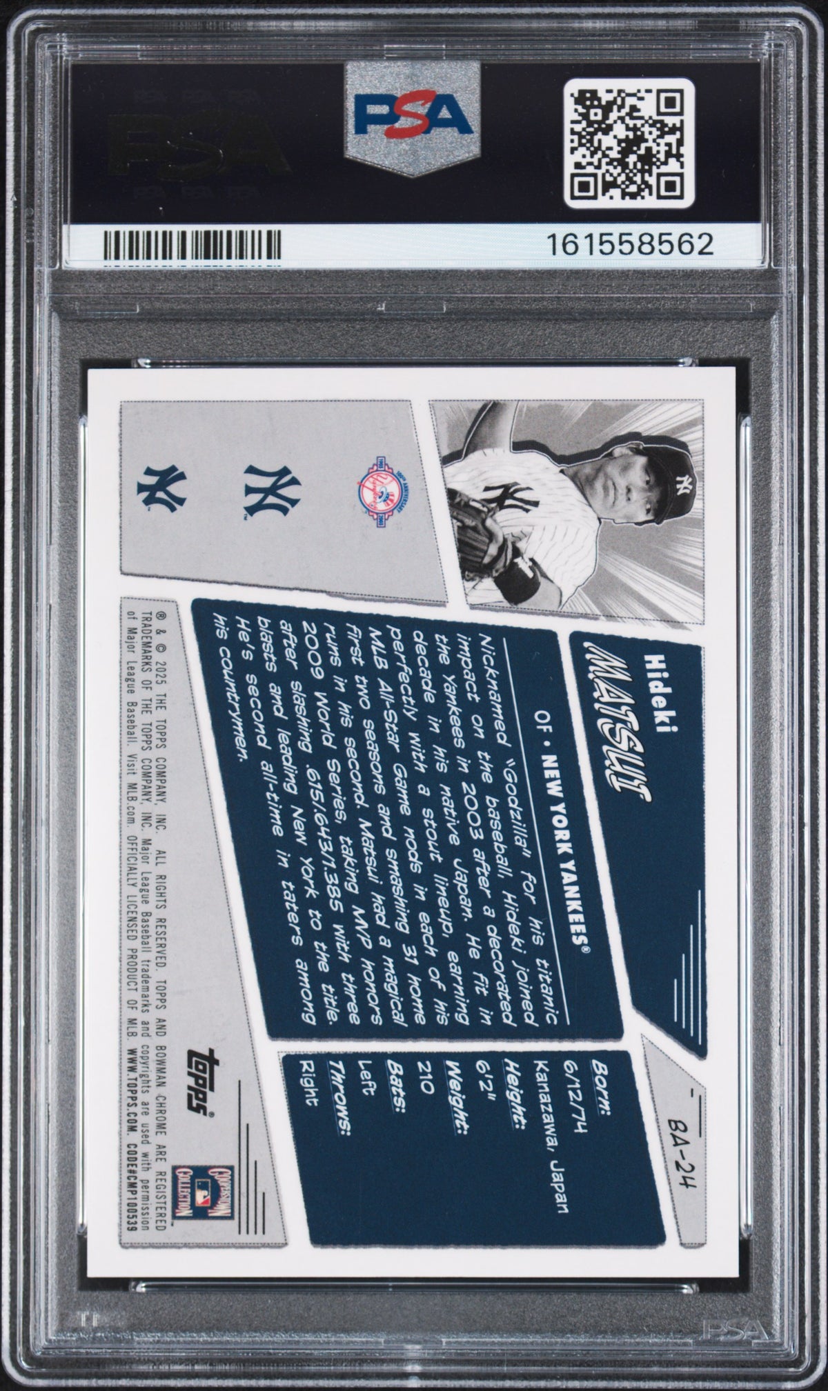 2025 Bowman Anime Hideki Matsui #BA24 PSA 9
