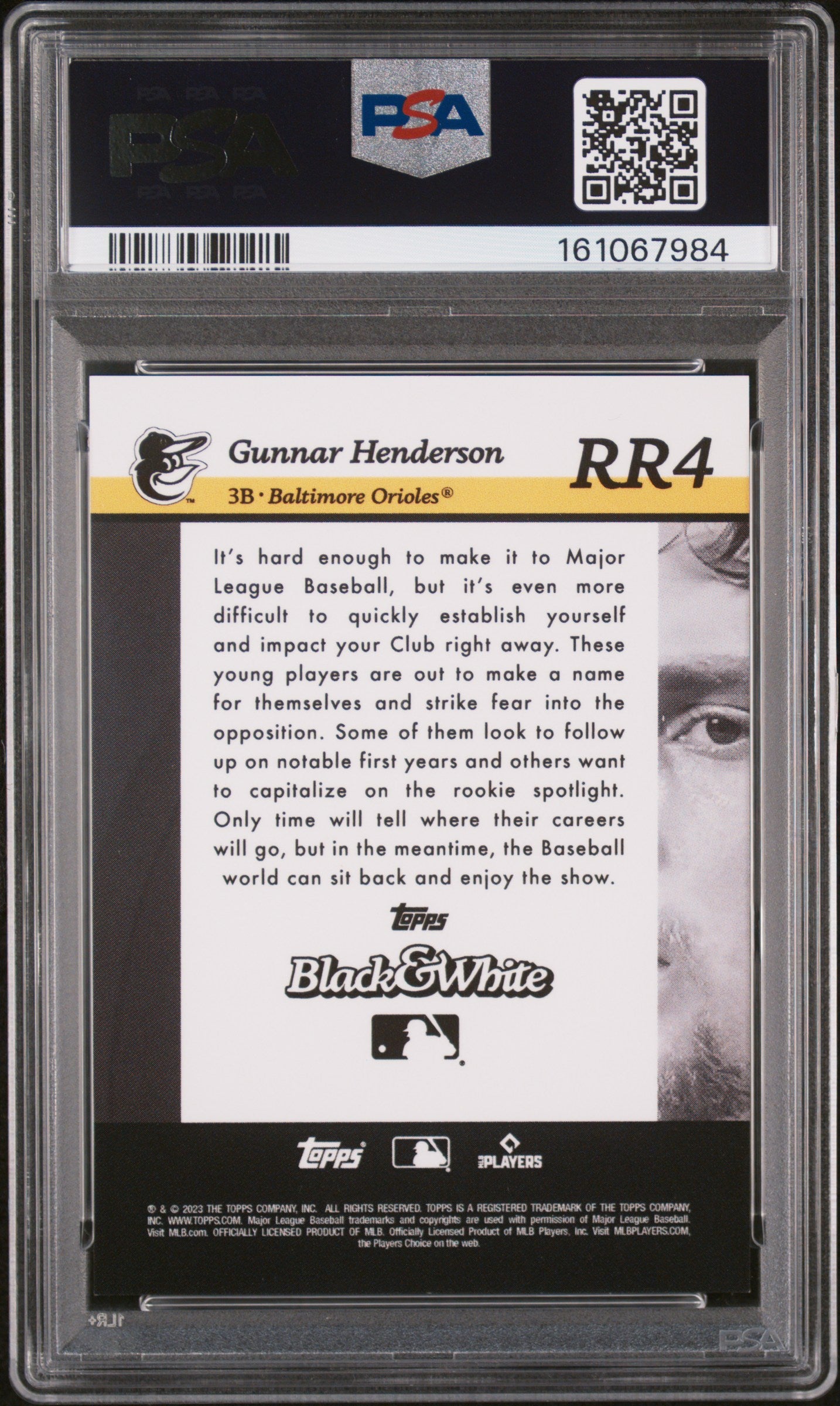 2023 Topps Rookie Resolution Gunnar Henderson #RR4 RK Night Vision 07/25 PSA 9