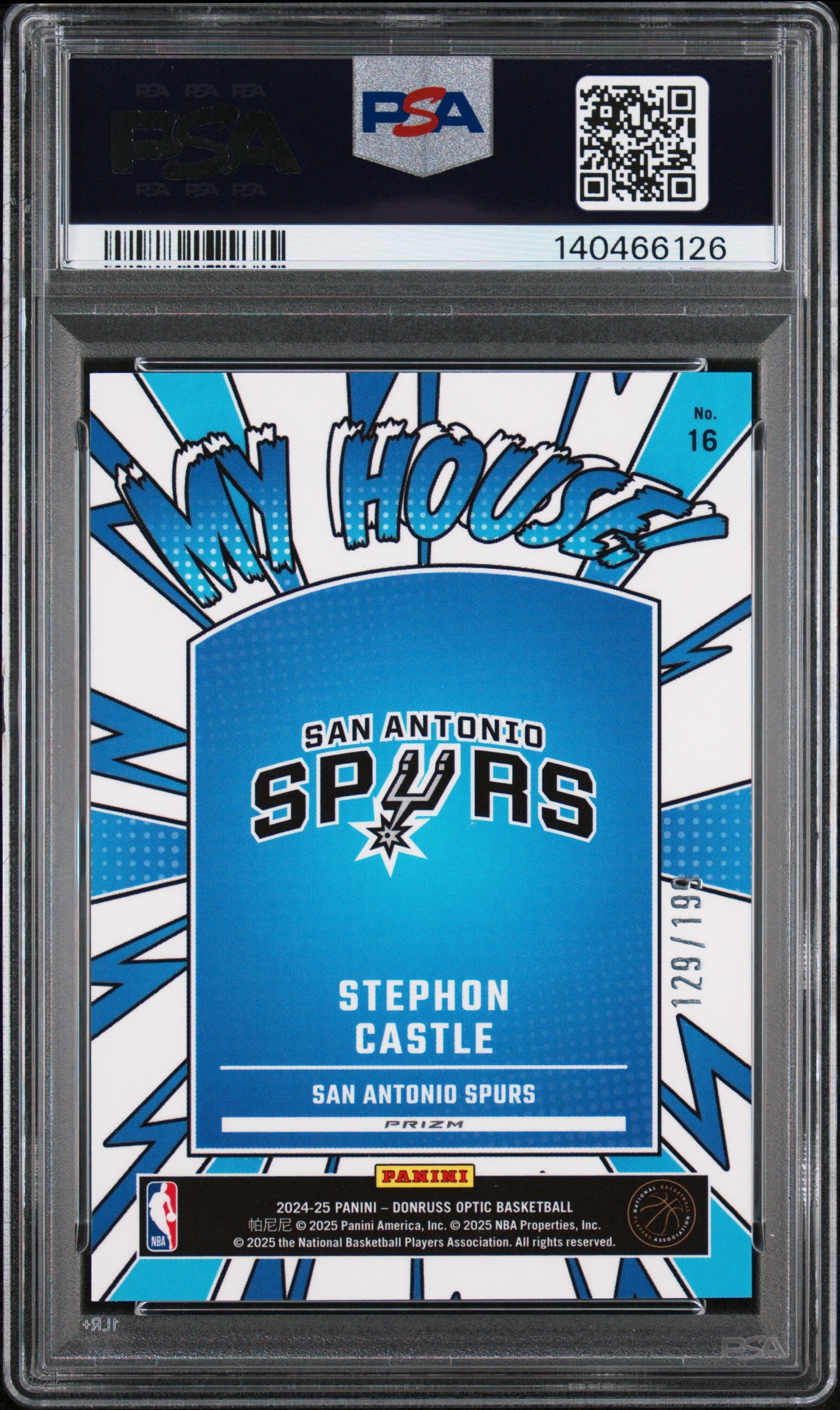 2024 Panini Donruss Optic My House Stephon Castle #16 Lime Green PSA 10