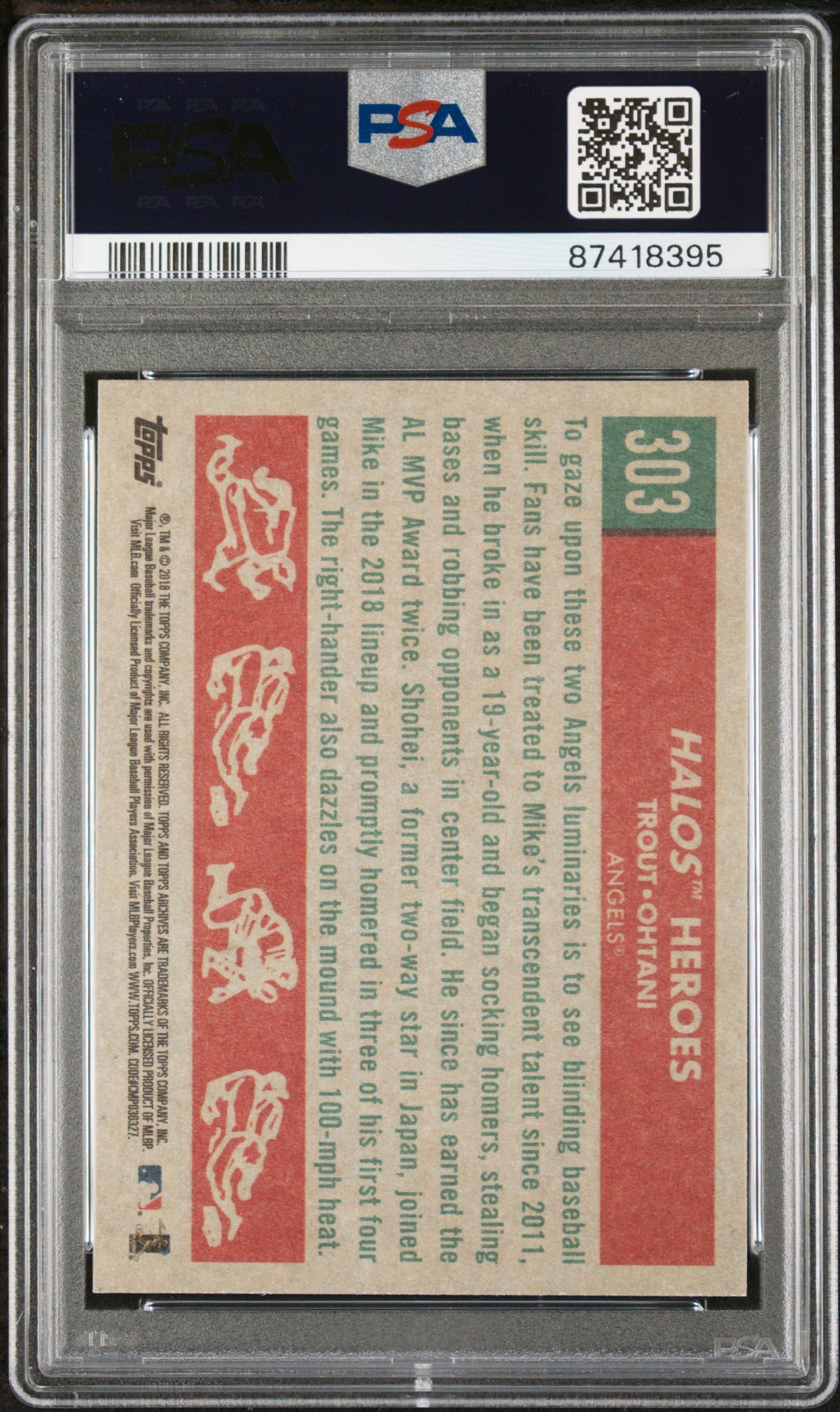 2018 Topps Archives S. Ohtani M. Trout #303 PSA 10