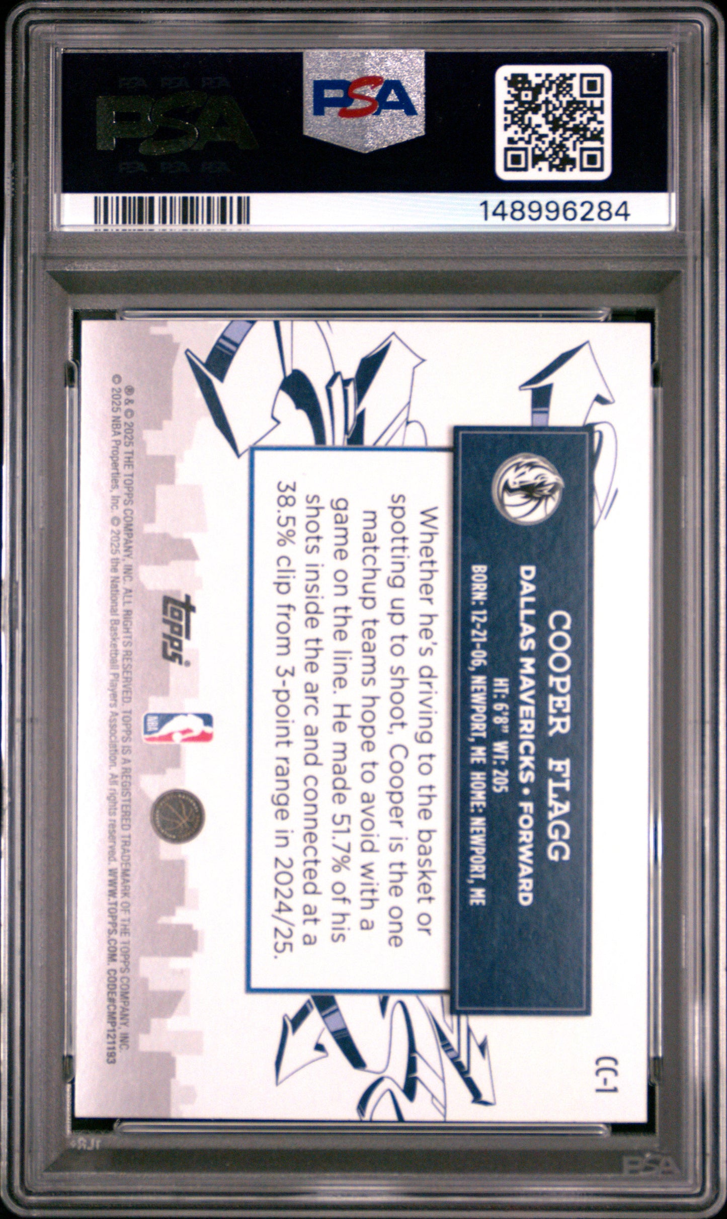 2025 Topps Clutch City Prospects Cooper Flagg #CC-1 PSA 9