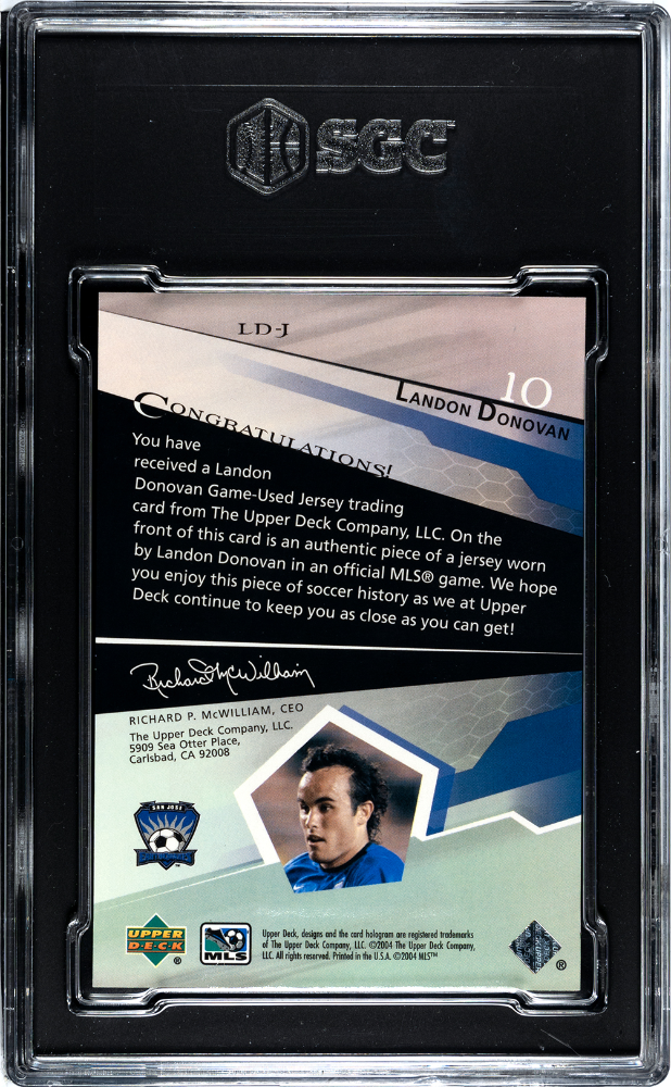 2004 Upper Deck Mls Landon Donovan #LD-J Jersey SGC 9.5