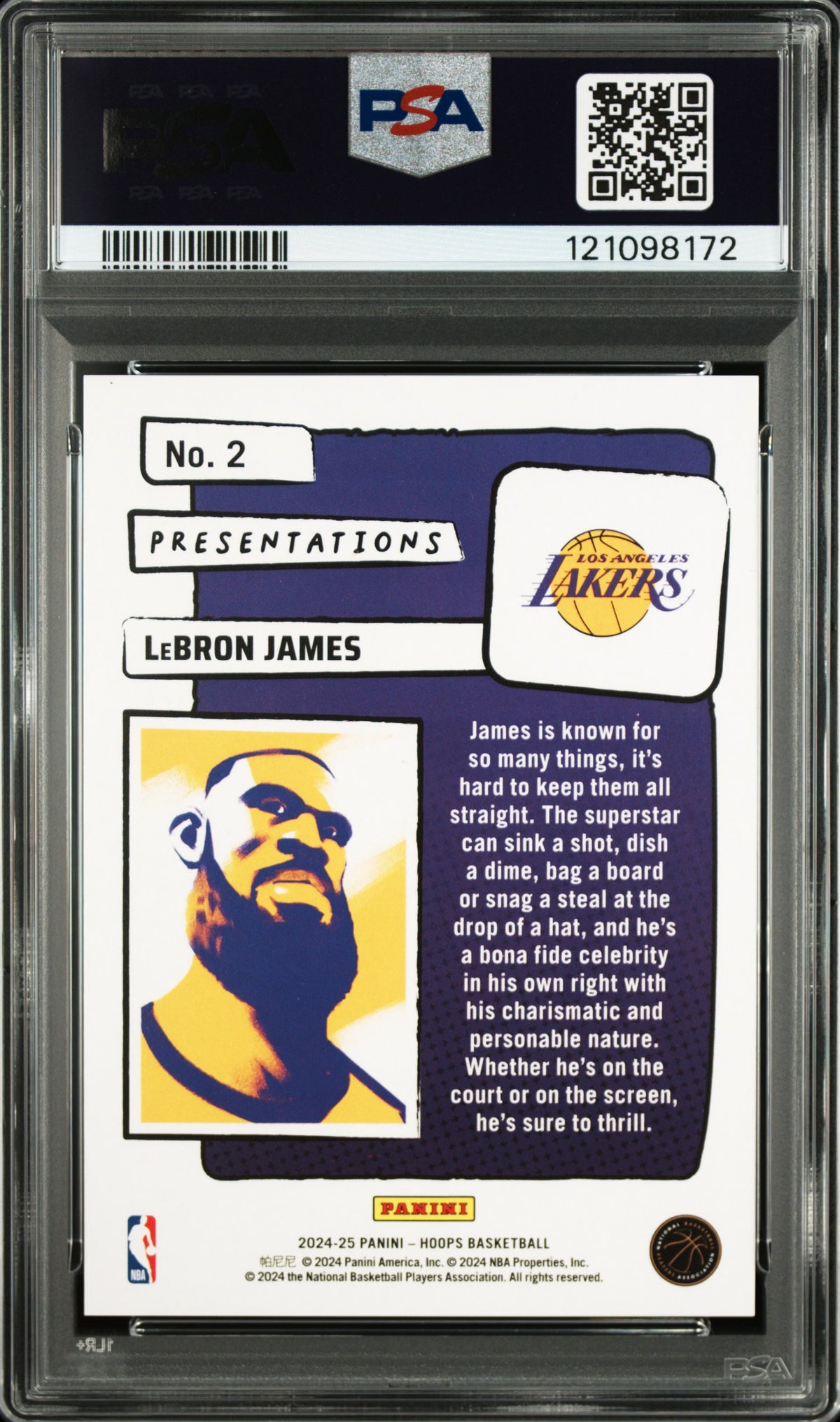 2024 Panini NBA Hoops Presentations LeBron James #2 PSA 10