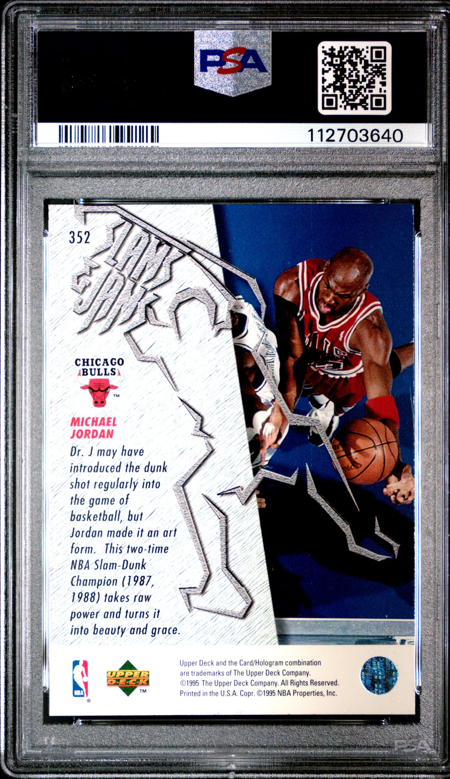 1995 Upper Deck Michael Jordan #352 Electric Court PSA 8