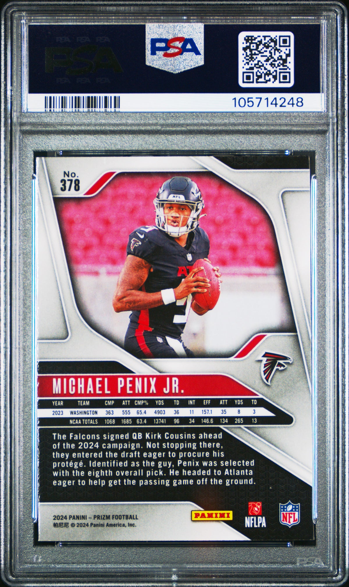 2024 Panini Prizm Michael Penix Jr. #378 RC PSA 10