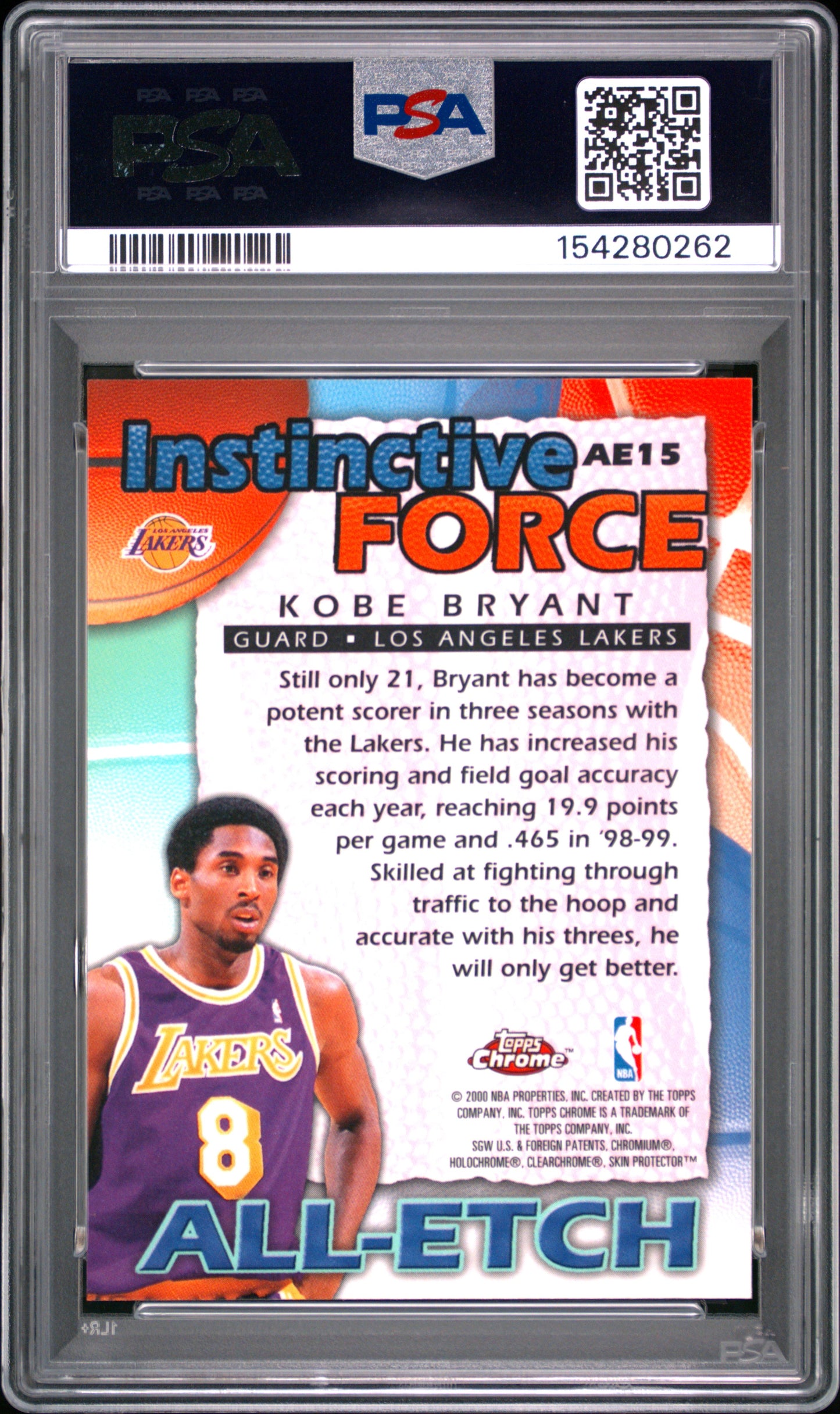1999 Topps Chrome All-Etch Kobe Bryant #AE15 PSA 9