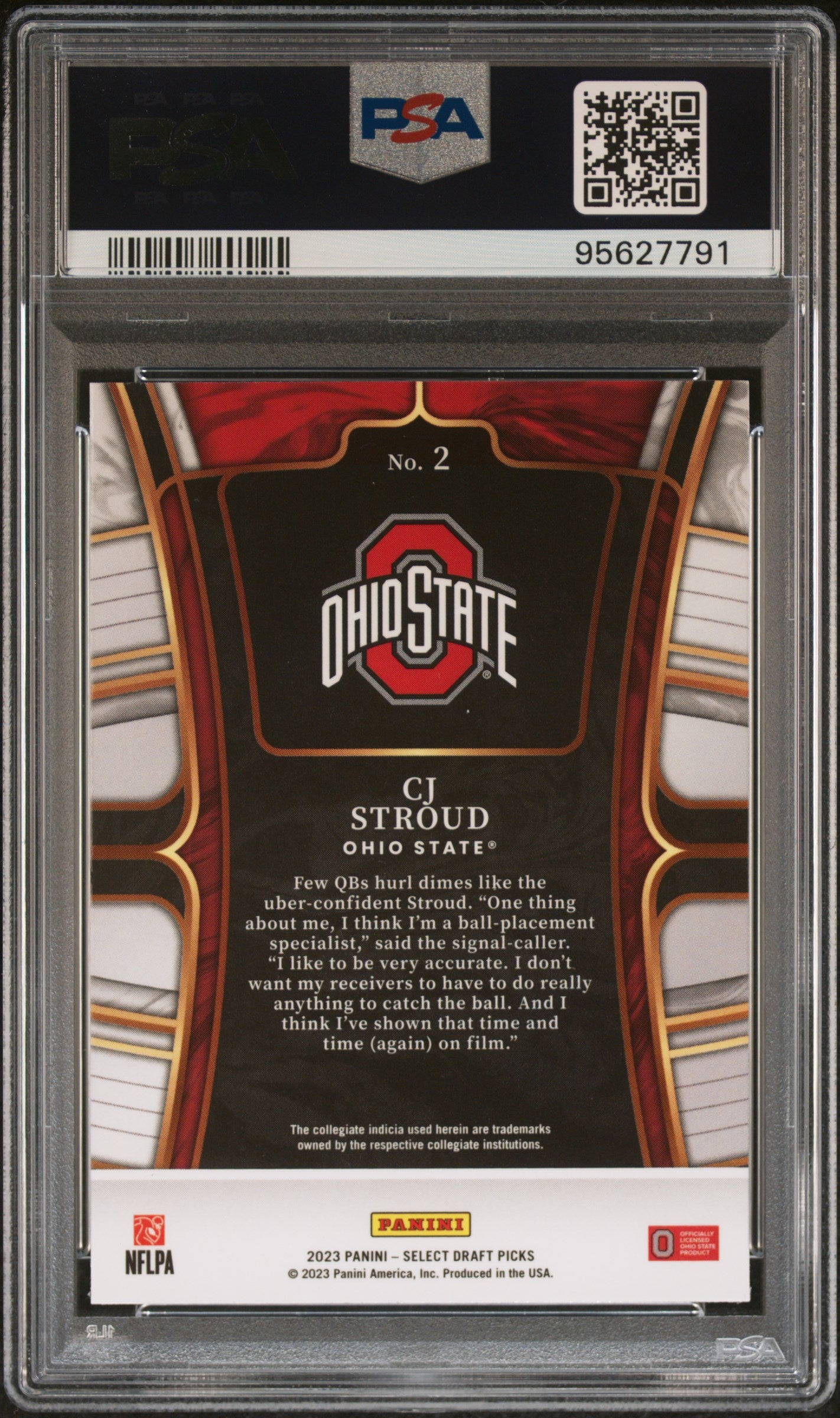 2023 Panini Select Draft Picks CJ Stroud #2 PSA 10