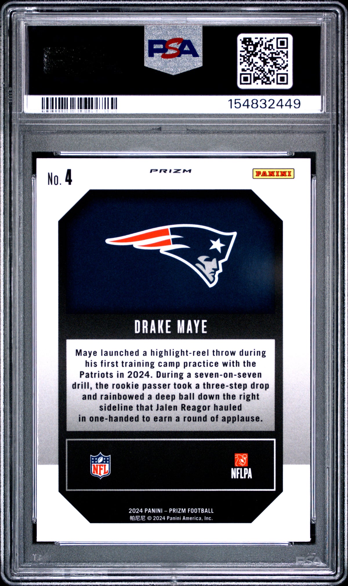 2024 Panini Prizm Emergent Drake Maye #4 Green RC PSA 10