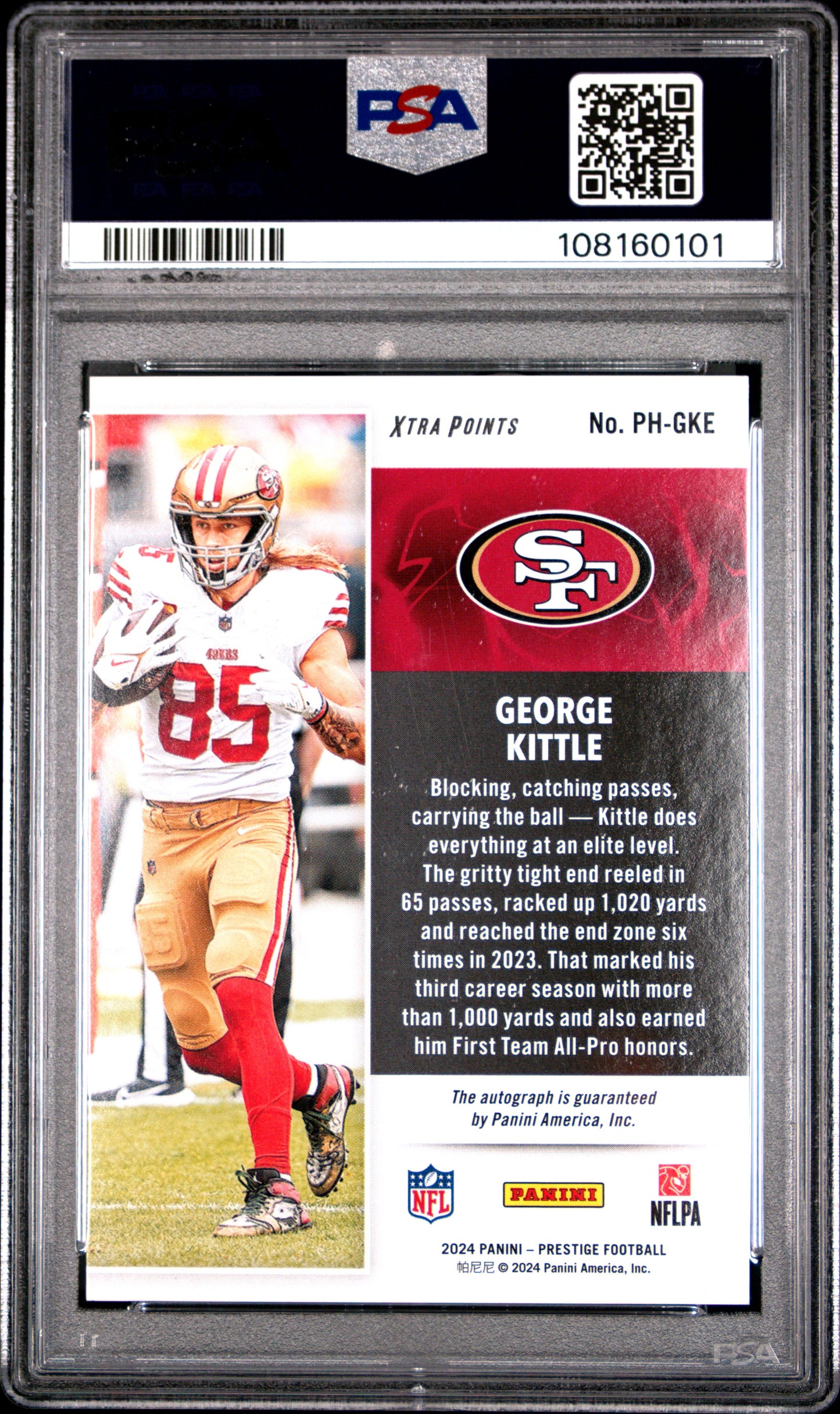 2024 Panini Prestige Power House George Kittle #PHGKE Auto PLT XP 1/3 PSA 10
