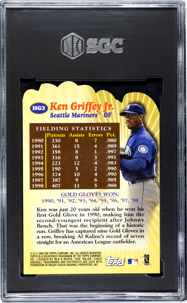 2000 Topps Ken Griffey Jr. #HG3 Hands Of Gold SGC 10