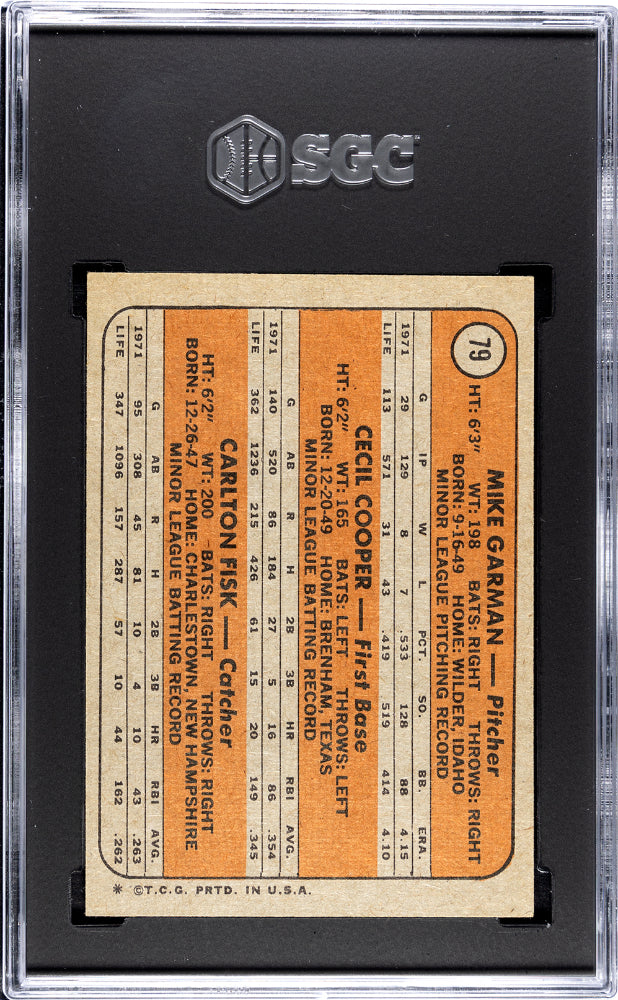 1972 Topps Fisk Cooper #79 SGC 5