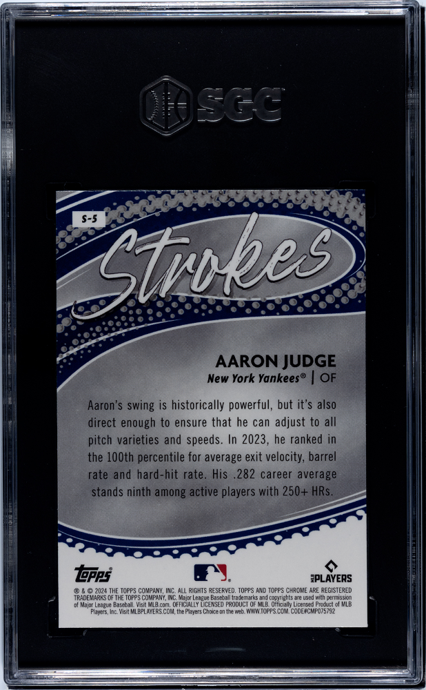 2024 Topps Chrome Aaron Judge #S-5 Strokes SGC 9.5