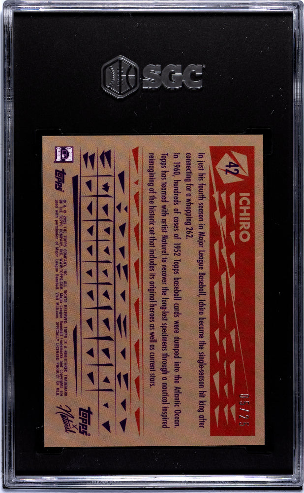 2022 Topps X Naturel Ichiro Suzuki #42 Coral Foil SGC 10