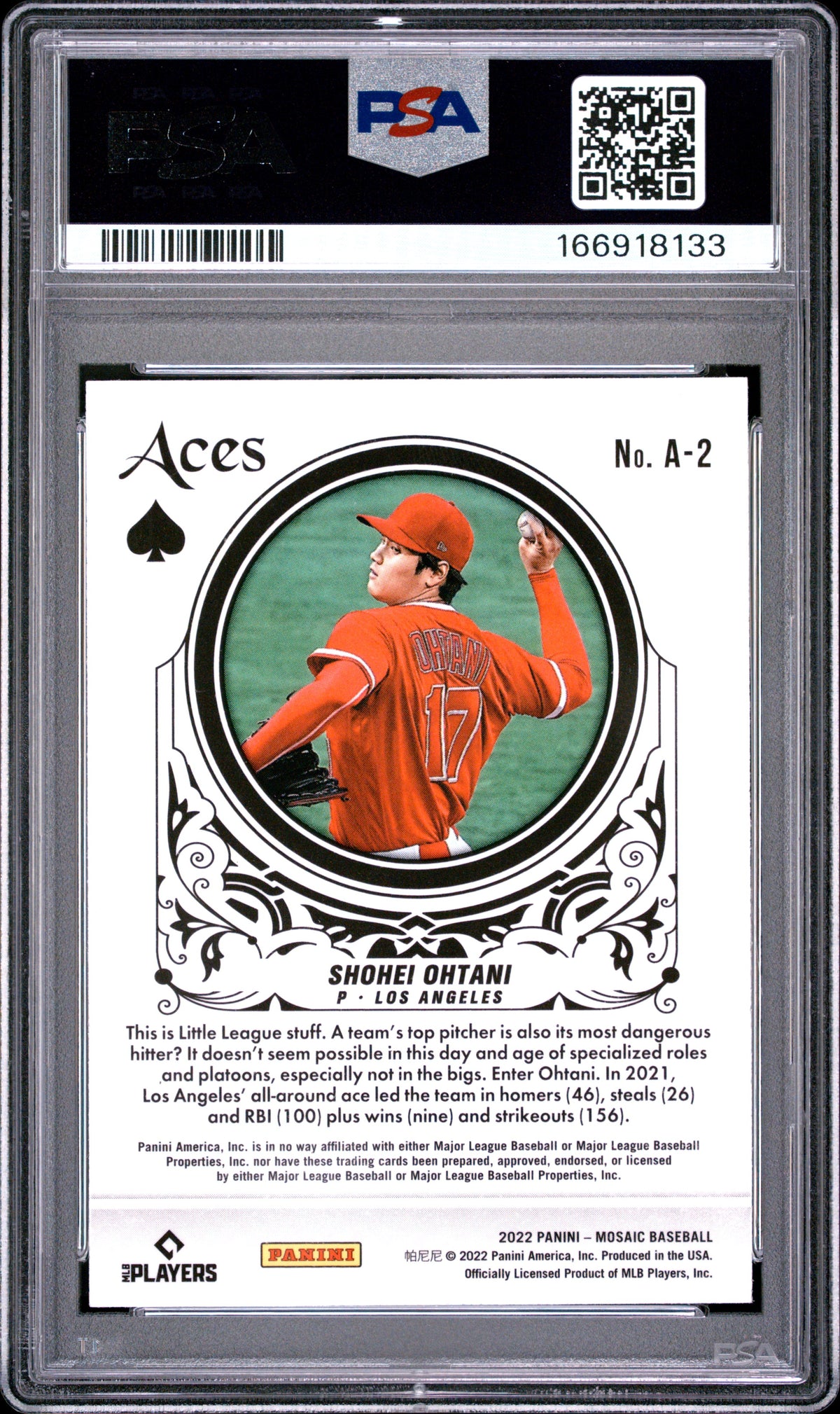 2022 Panini Mosaic Aces Shohei Ohtani #A2 PSA 9