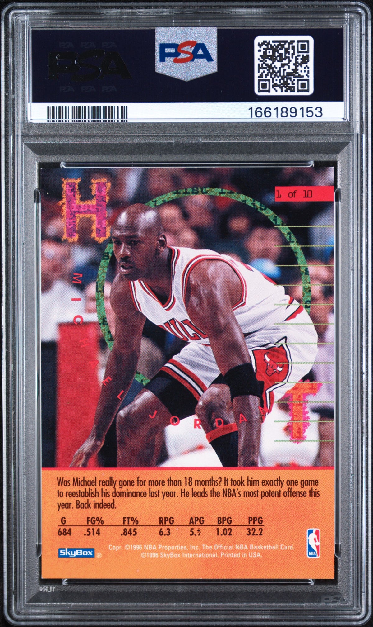 1995 Hoops Hot List Michael Jordan #1 PSA 6