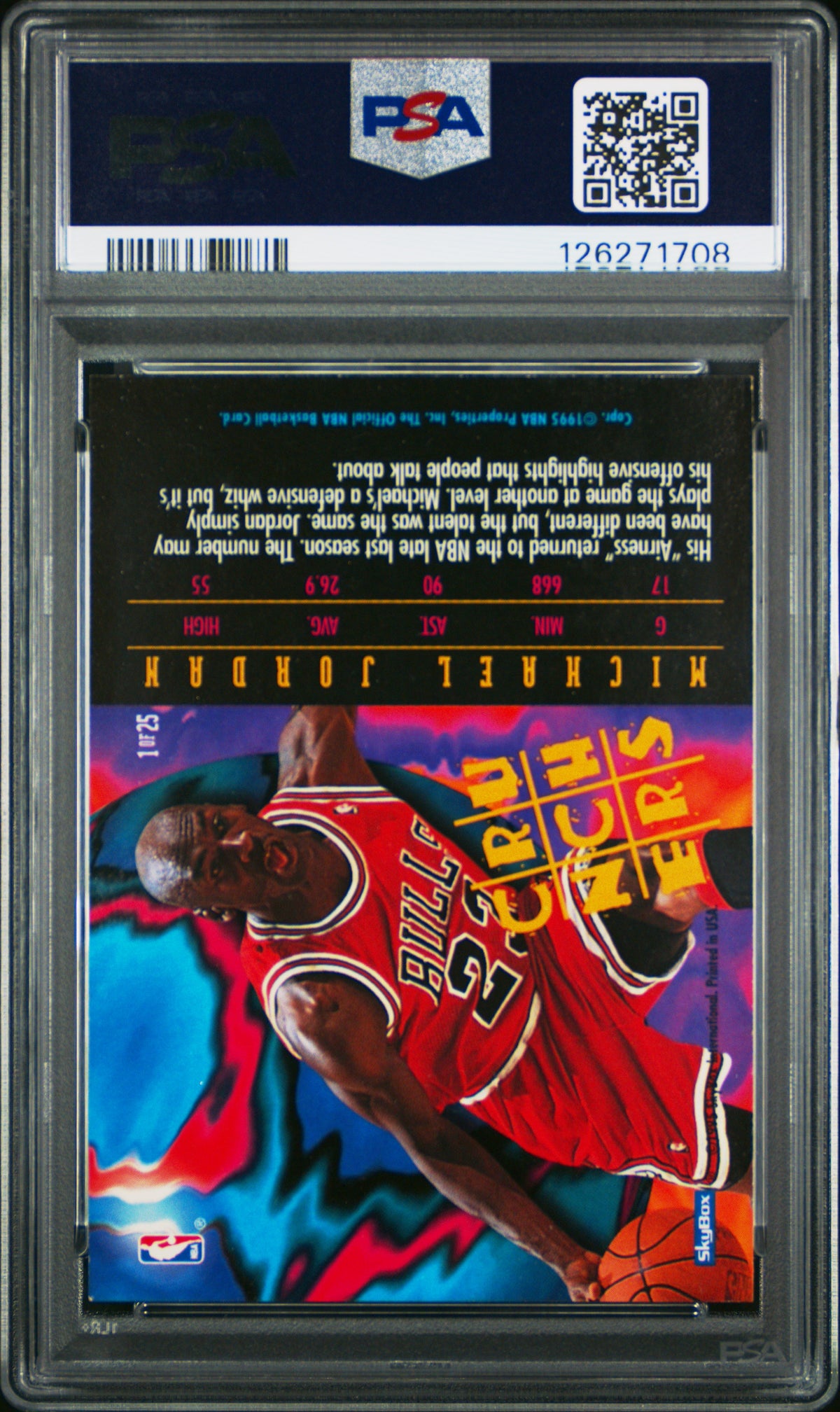 1995 Hoops Number Crunchers Michael Jordan #1 PSA 6
