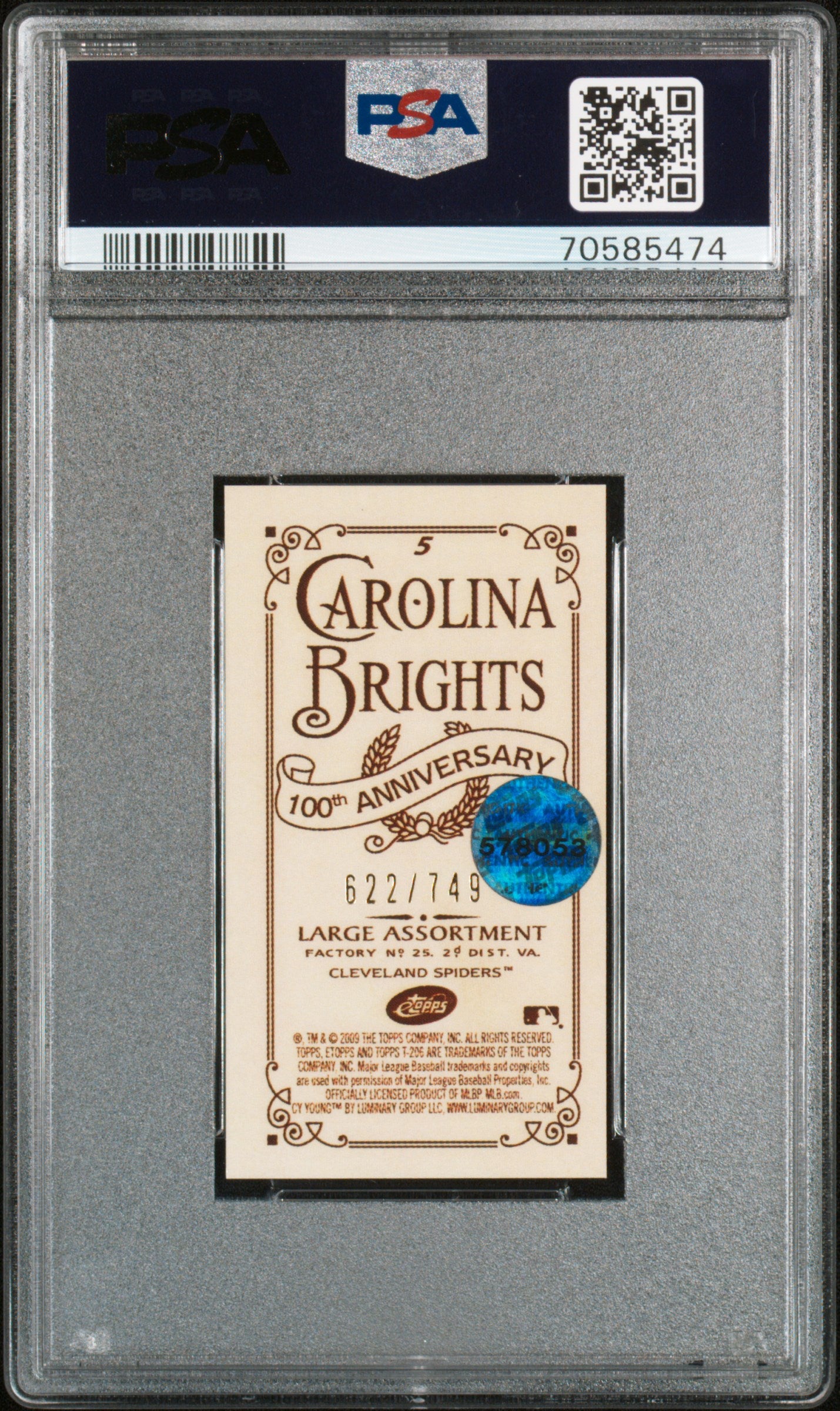 2009 Etopps T-206 Tribute Cy Young #5 622/749 PSA 9