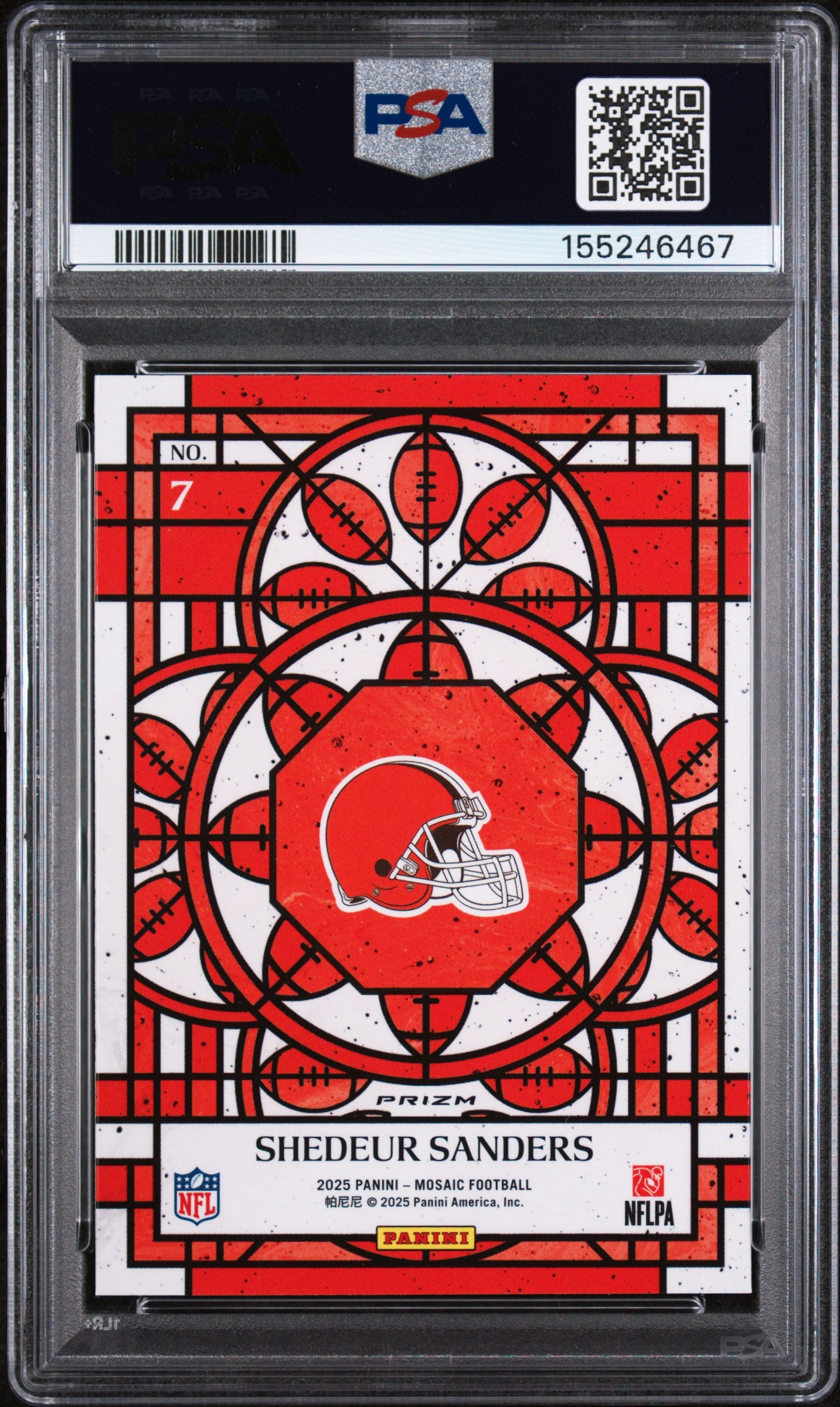 2025 Panini Mosaic Stained Glass Shedeur Sanders #7 PSA 9