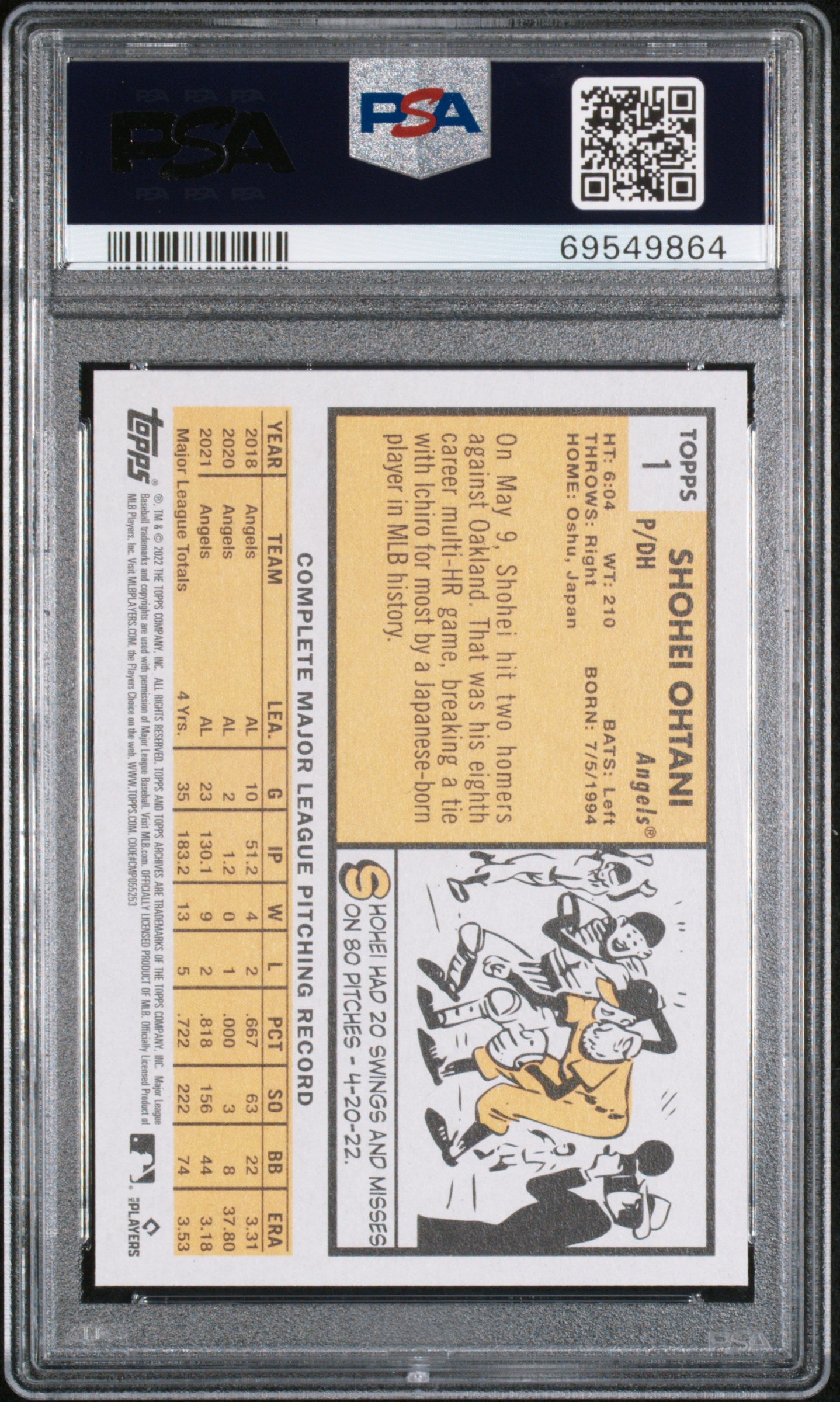 2022 Topps Archives Shohei Ohtani #1 PSA 9