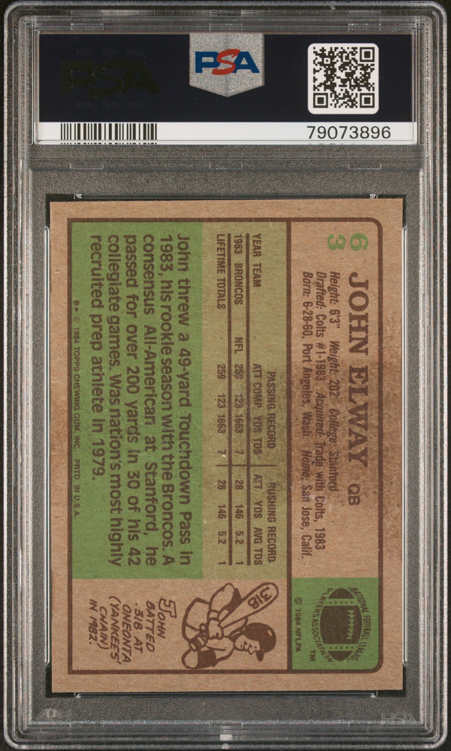 1984 Topps John Elway #63 PSA 6
