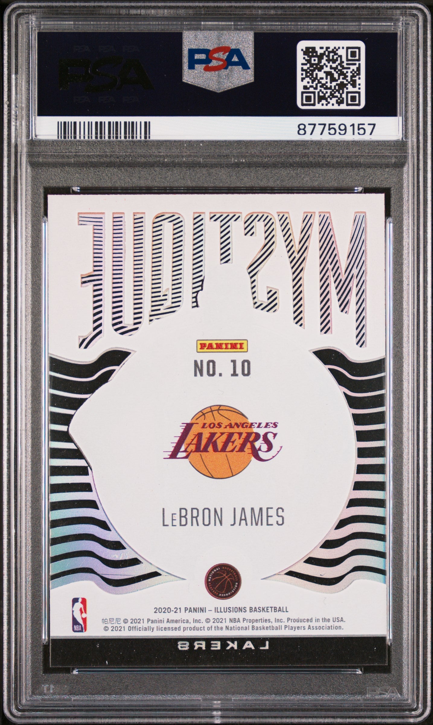2020 Panini Illusions Mystique LeBron James #10 Orange PSA 10