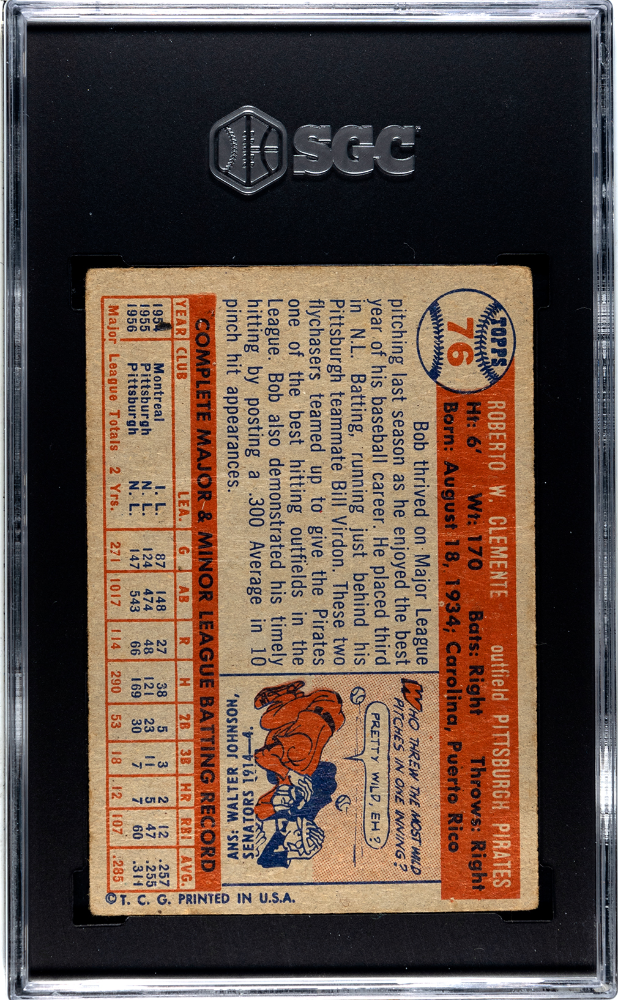 1957 Topps Bob Clemente #76 SGC 1.5