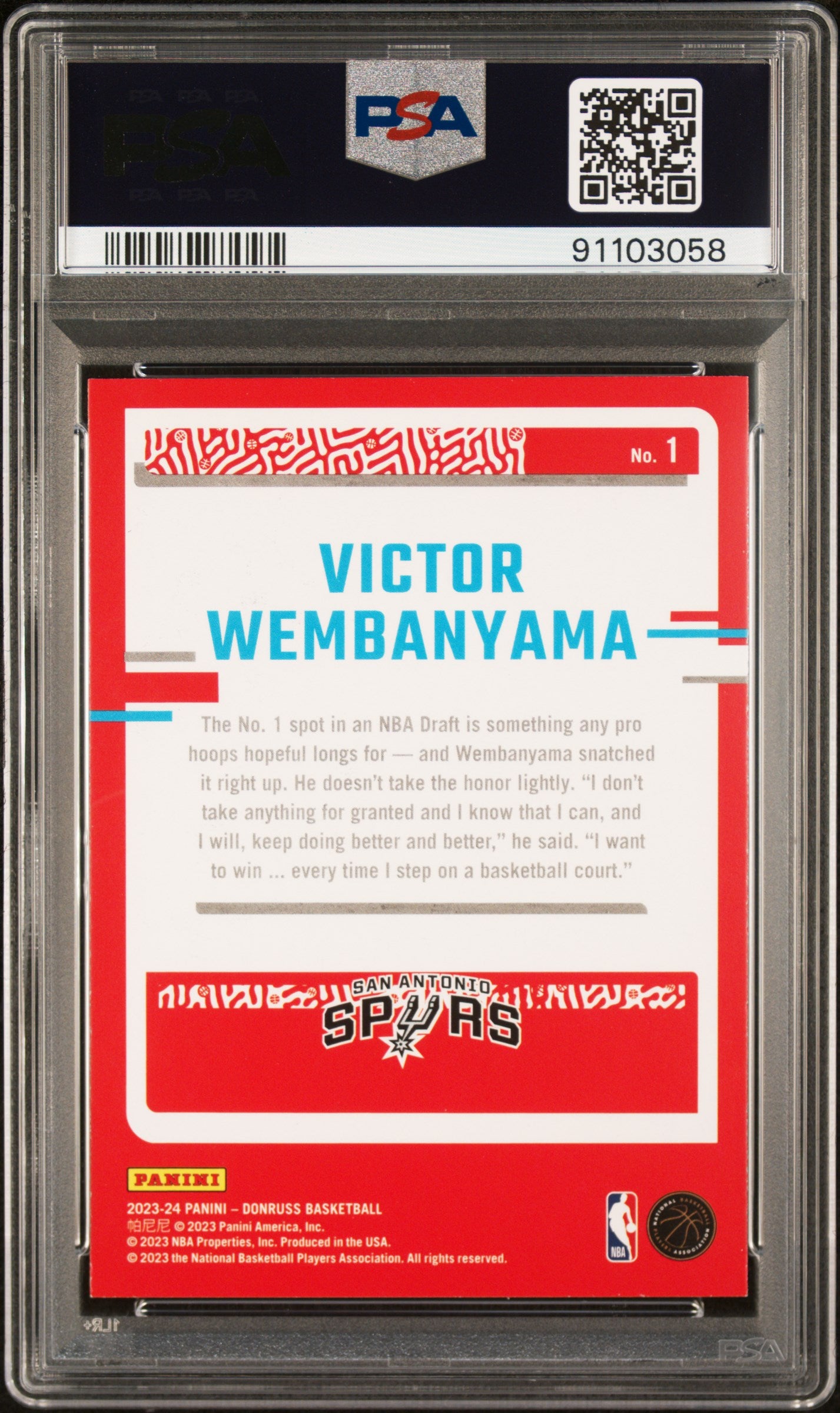 2023 Panini Donruss The Rookies Victor Wembanyama #1 PSA 10