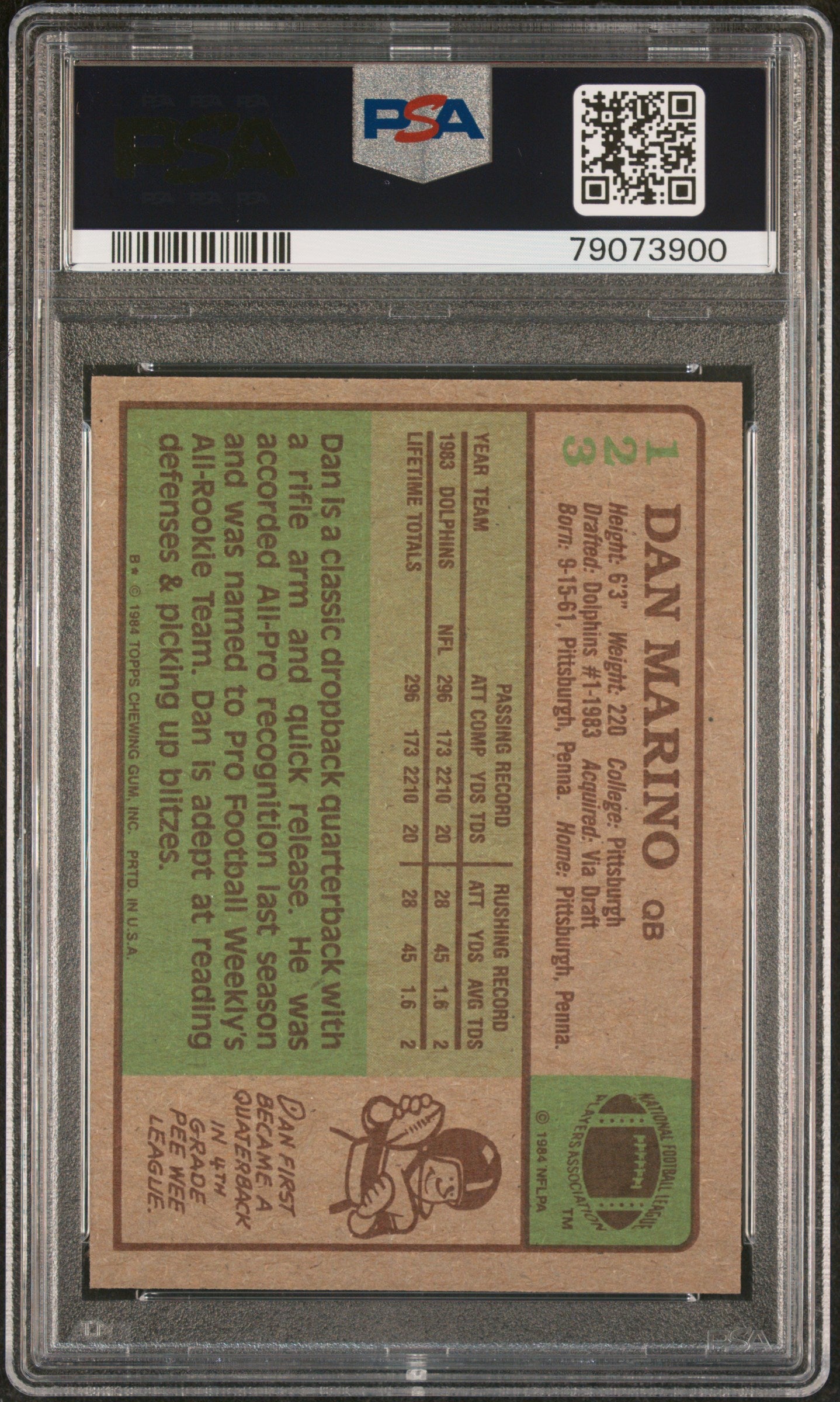 1984 Topps Dan Marino #123 PSA 8