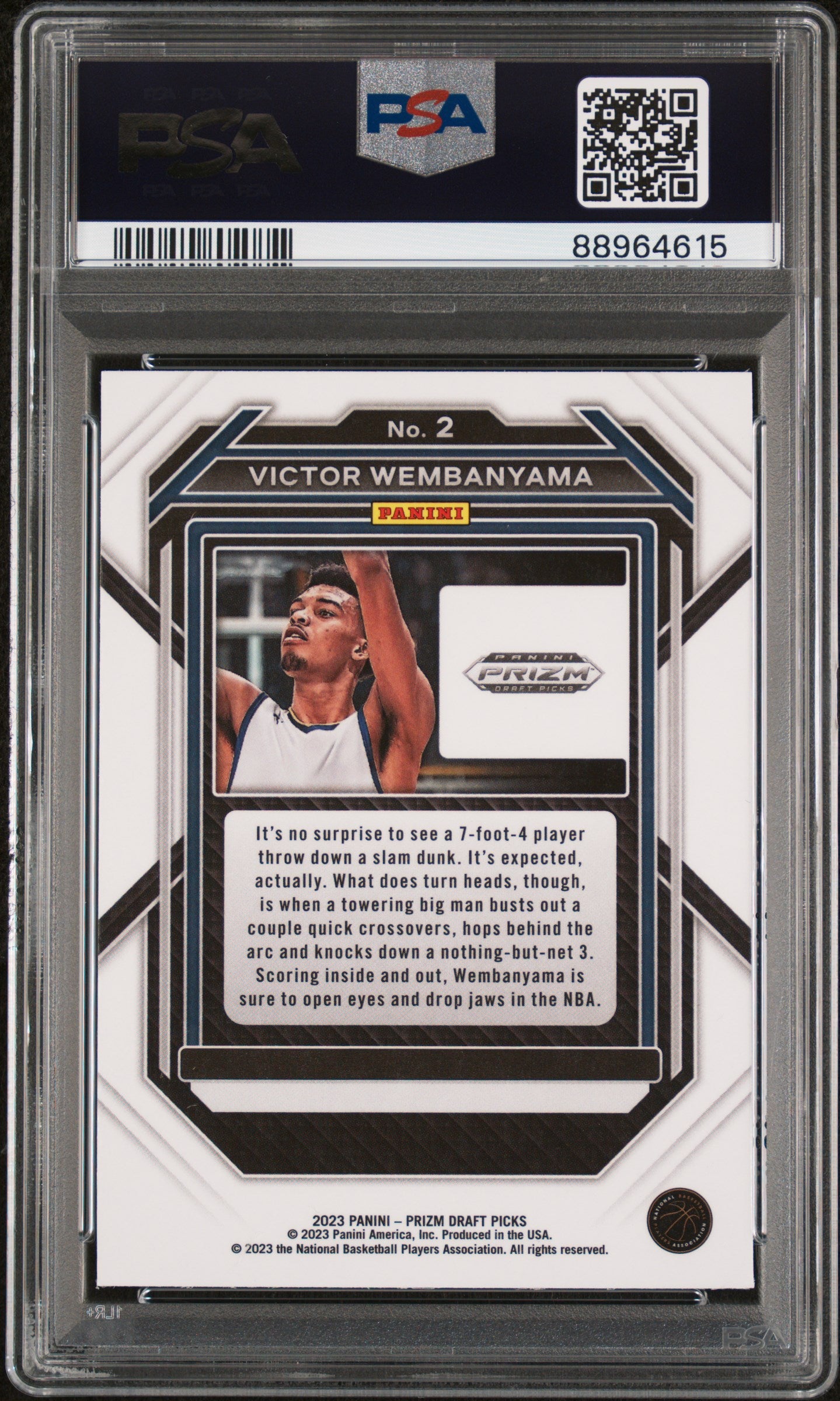 2023 Panini Prizm Draft Picks Victor Wembanyama #2 RC PSA 10