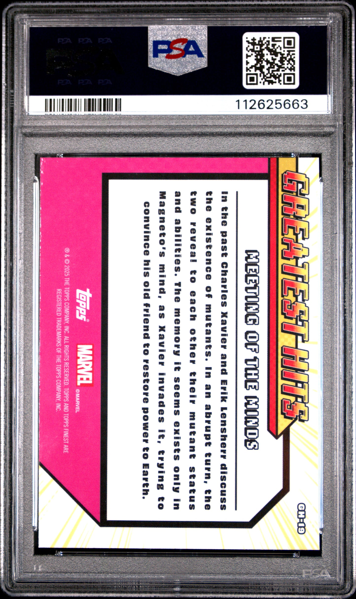 2025 Topps Finest X-Men '97 Greatest Hits Meeting Of The Minds #GH19 PSA 10