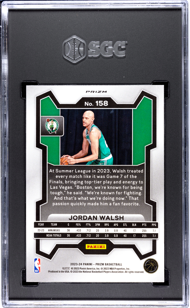 2023 Panini Prizm Jordan Walsh #158 Silver SGC 9