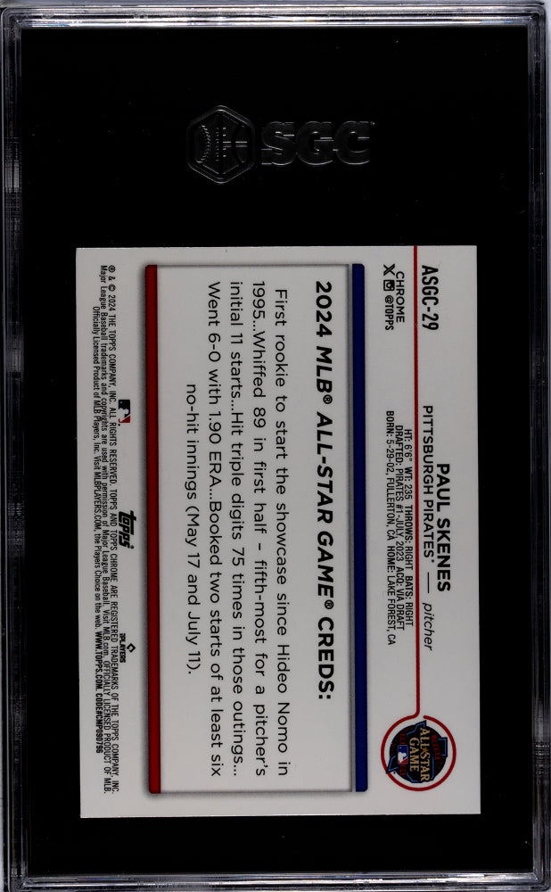 2024 Topps Chrome Update Paul Skenes #ASGC-29 Asg SGC 9.5