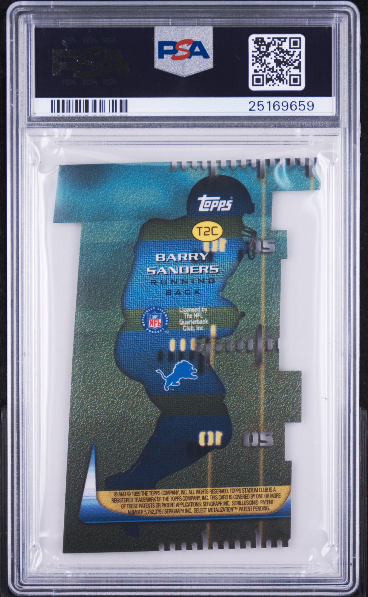 1999 Stadium Club 3X3 Barry Sanders #T2C Luminous (pop 14) PSA 10