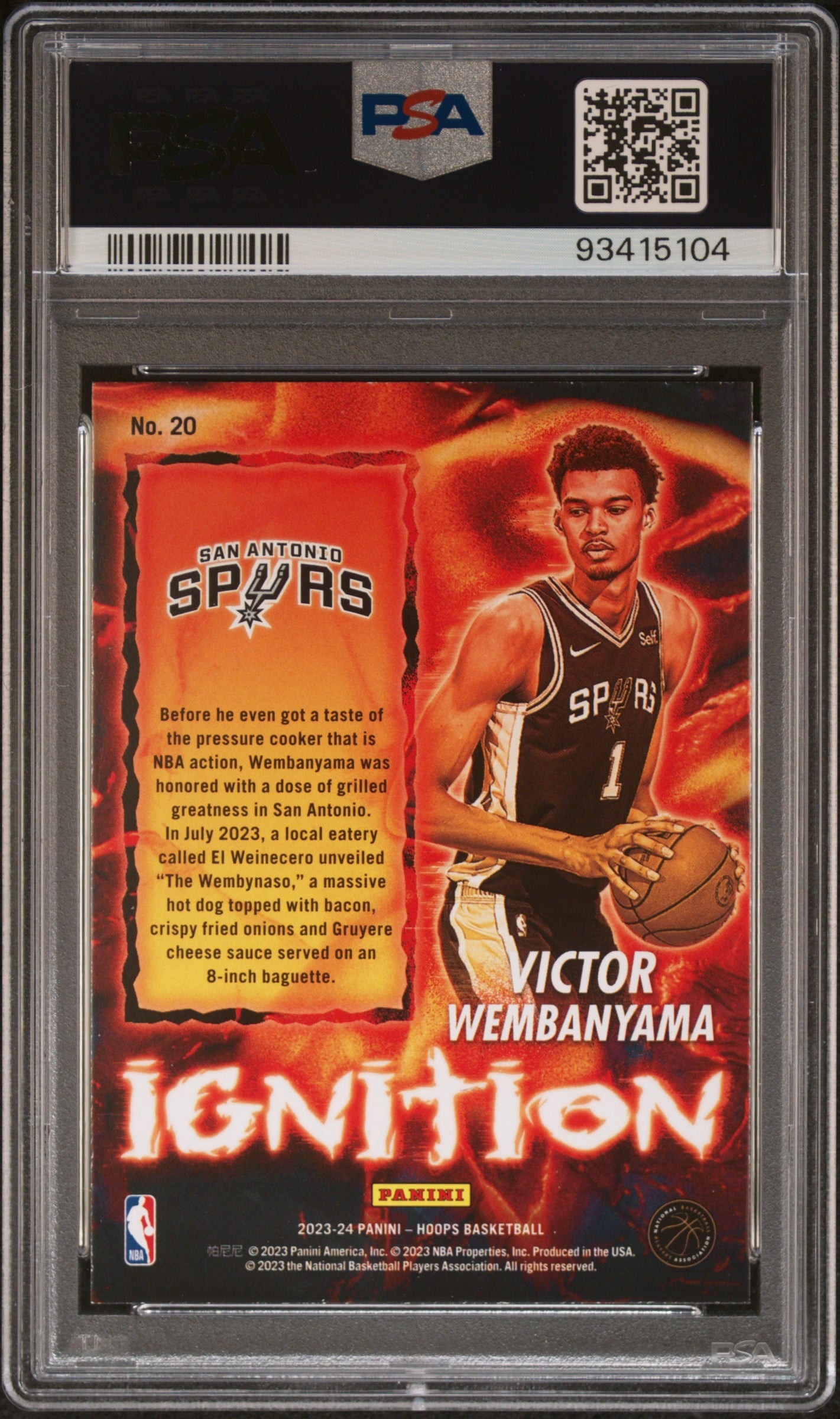 2023 Panini NBA Hoops Ignition Victor Wembanyama #20 Holo PSA 9