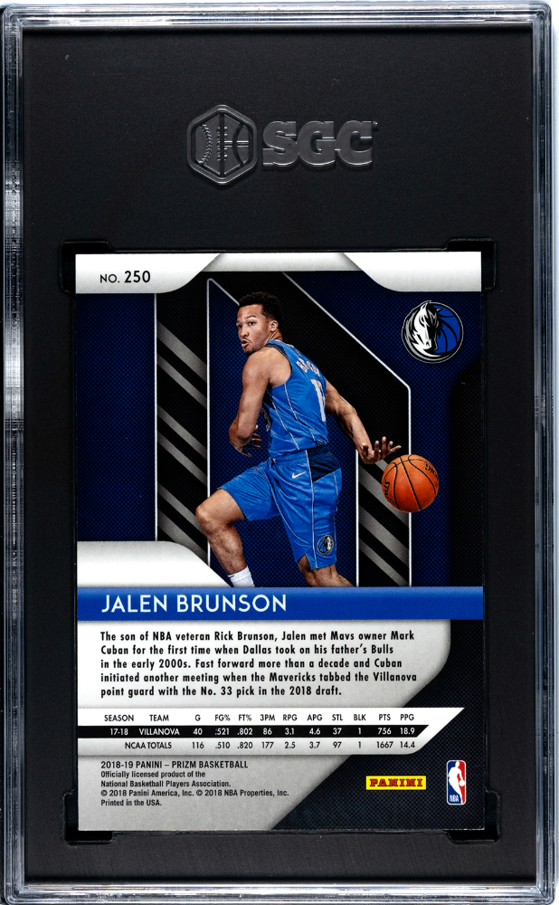2018 Panini Prizm Jalen Brunson #250 RC SGC 9.5