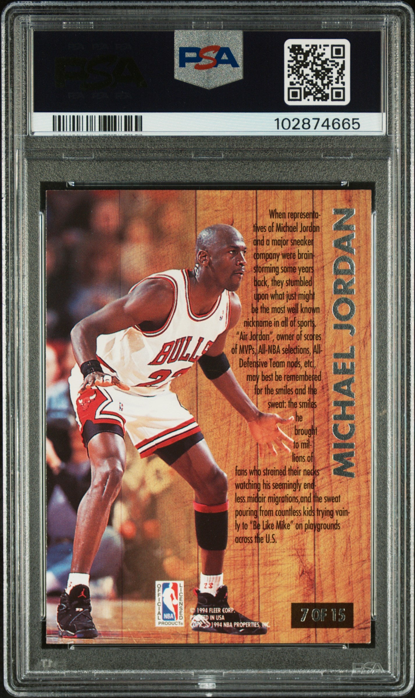 1993 Ultra Famous Nicknames Michael Jordan #7 PSA 8