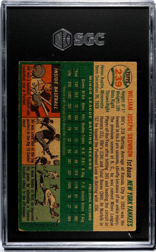 1954 Topps Bill Skowron #239 SGC 5