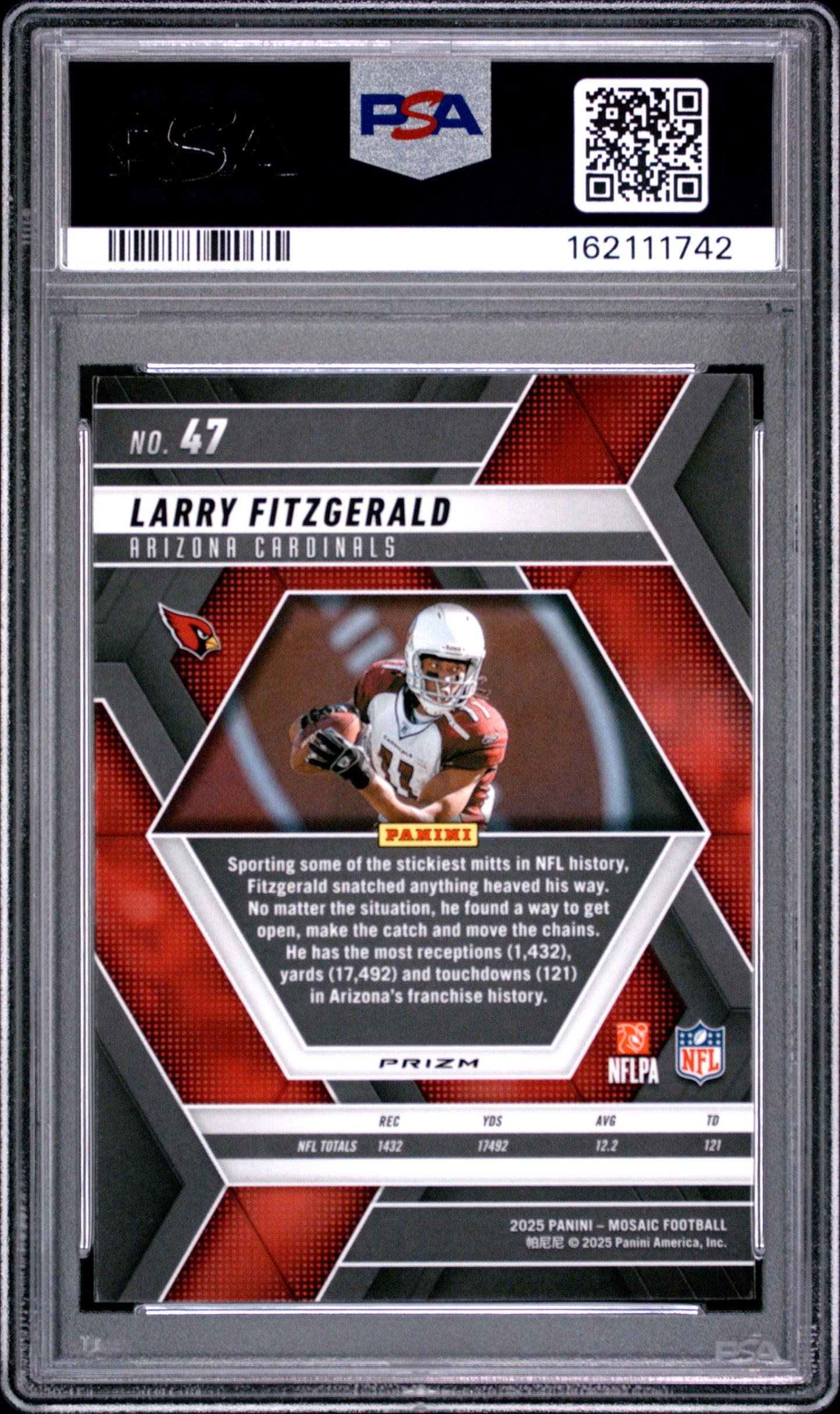 2025 Panini Mosaic Larry Fitzgerald #47 Genesis PSA 10