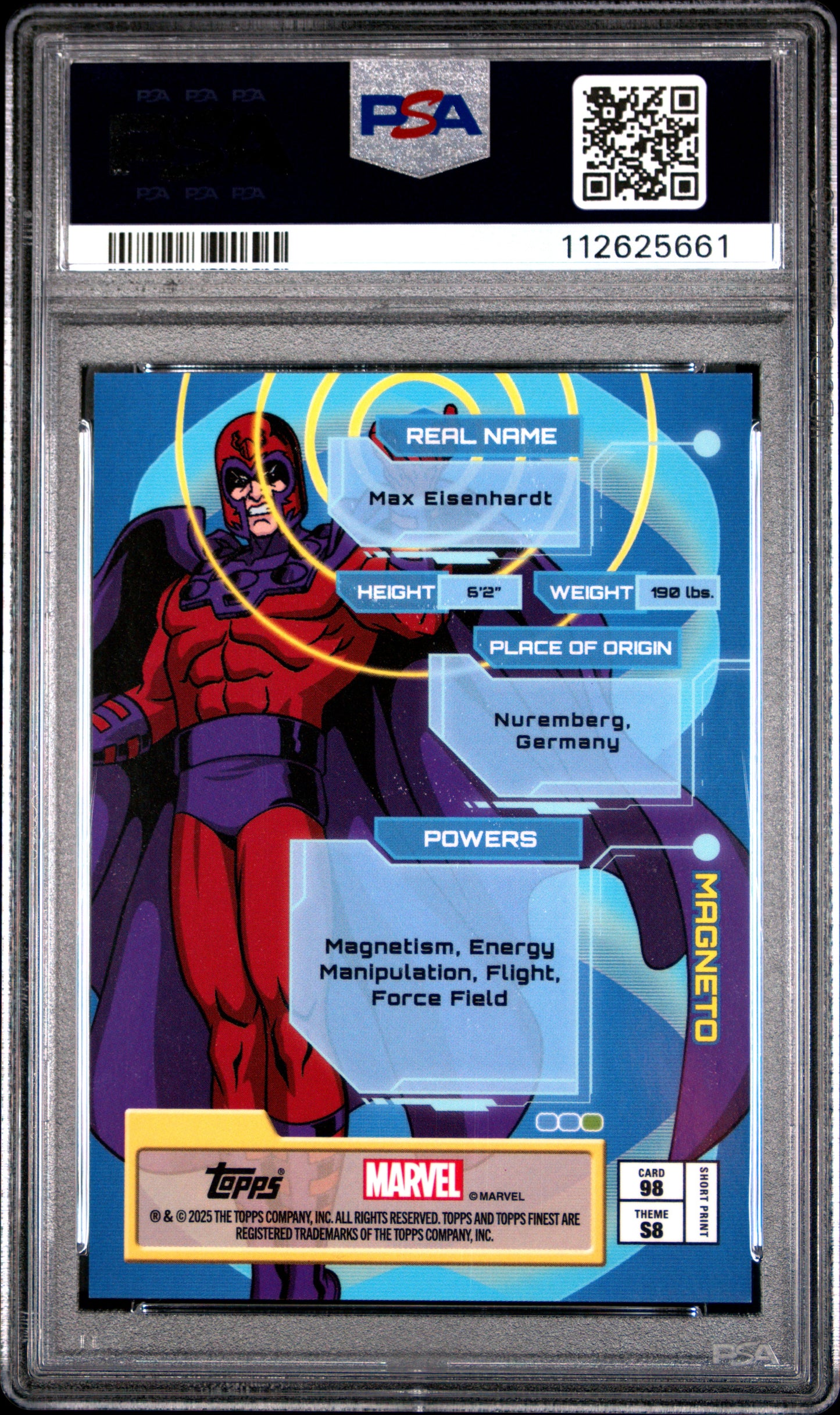 2025 Topps Finest X-Men '97 Magneto #98 PSA 10