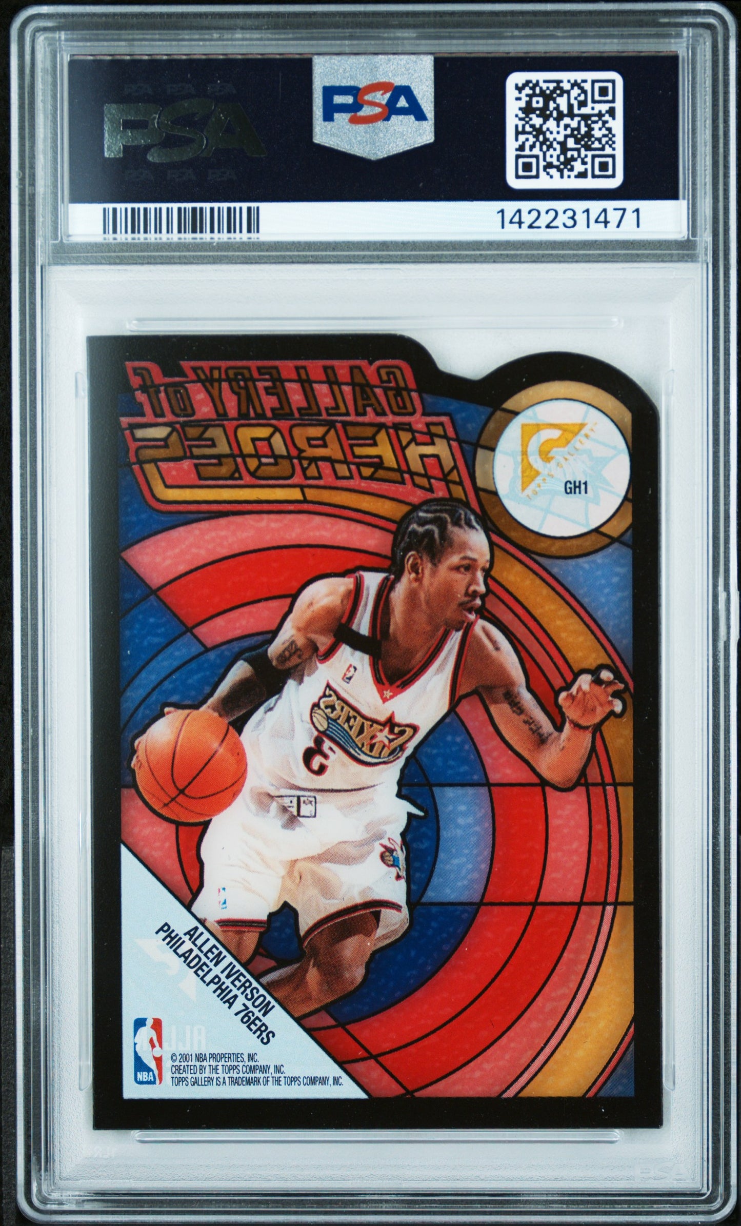 2000 Topps Gallery Gallery Of Heroes Allen Iverson #GH1 PSA 9