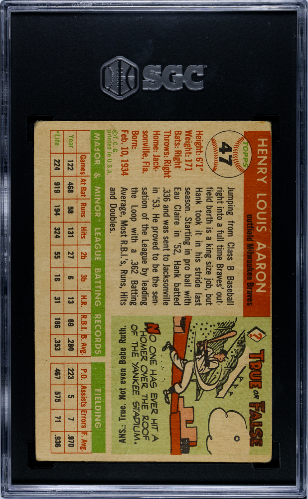 1955 Topps Hank Aaron #47 SGC 1
