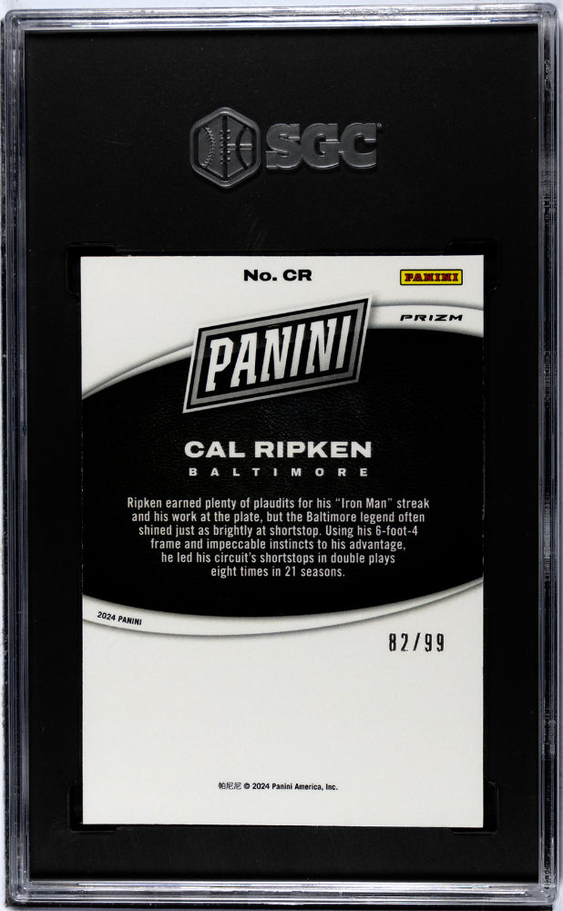 2024 Panini Black Friday Cal Ripken JR. #CR Rookies Opti 82/99 SGC 9.5