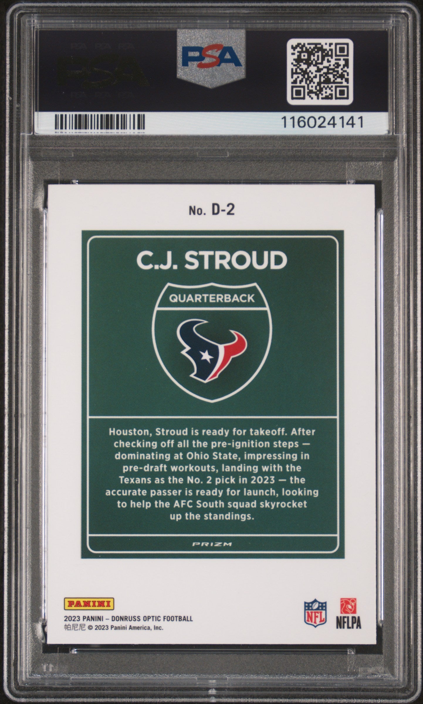2023 Donruss Optic Downtown! CJ Stroud #D-2 RC PSA 10