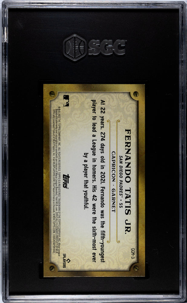 2022 Topps Gypsy Queen Fernando Tatis JR. #GGM-3 GQ Gems Mini SGC 10