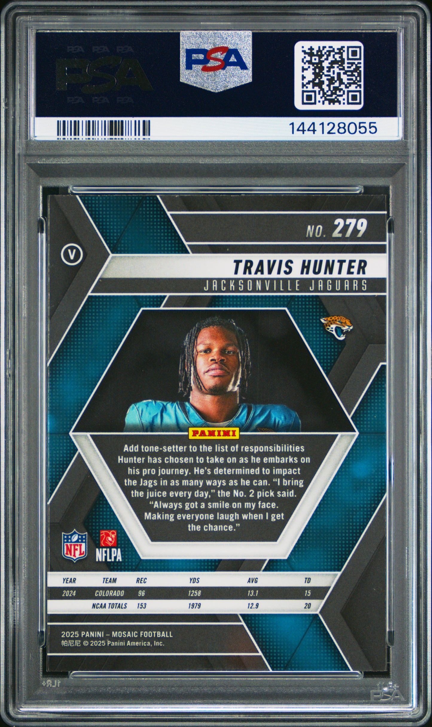 2025 Panini Mosaic Travis Hunter #279 PSA 10